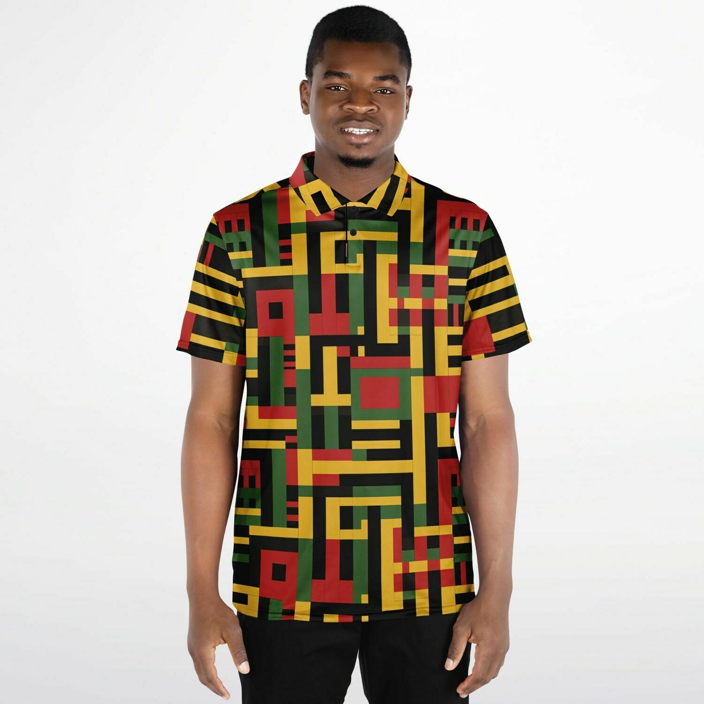 African Kente Cloth Print Men's Golfing Polo Shirt