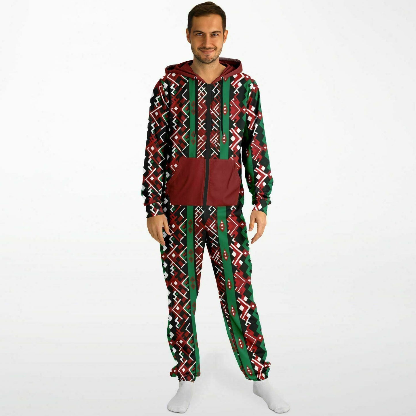 Mud Cloth African Print Christmas Jumpsuit | Adult Christmas Unisex Onesie  copy