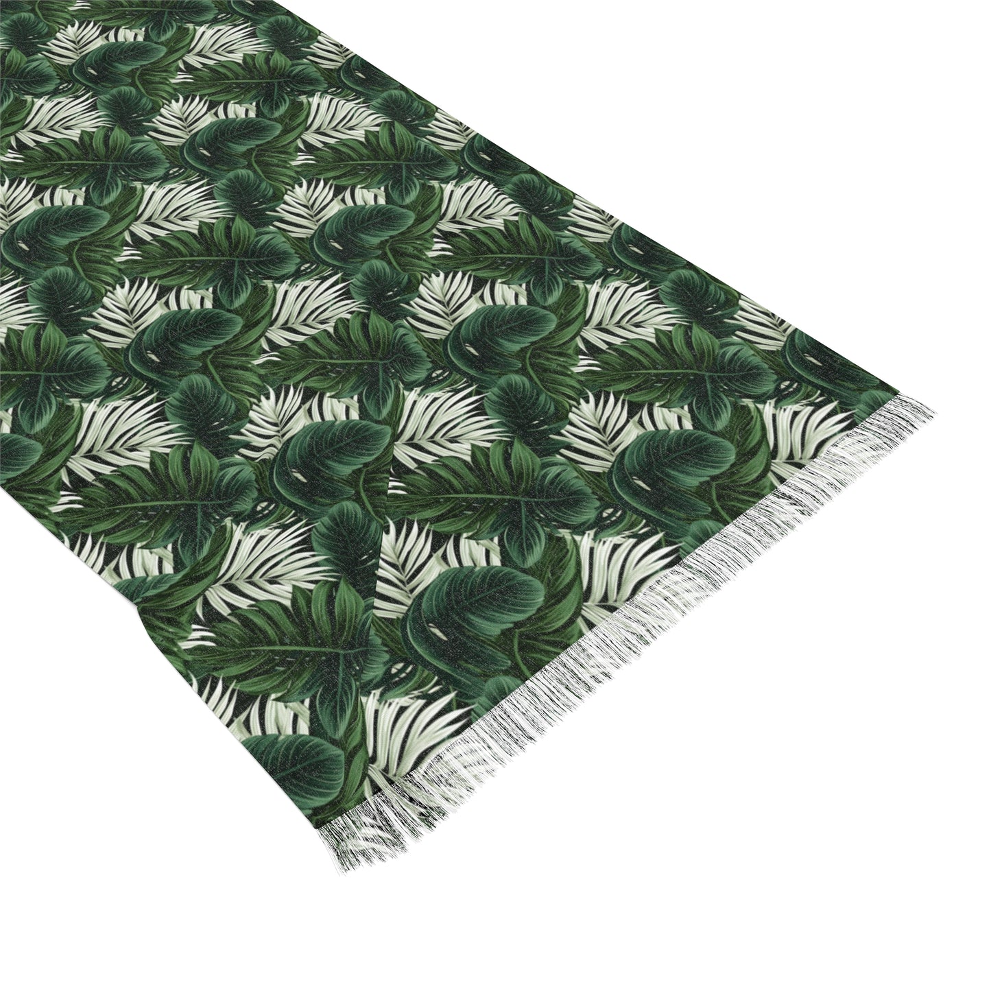 Green Jungle Exotic Tropical Print Light Weight Scarf, Exotic Tropical Print Head Wrap