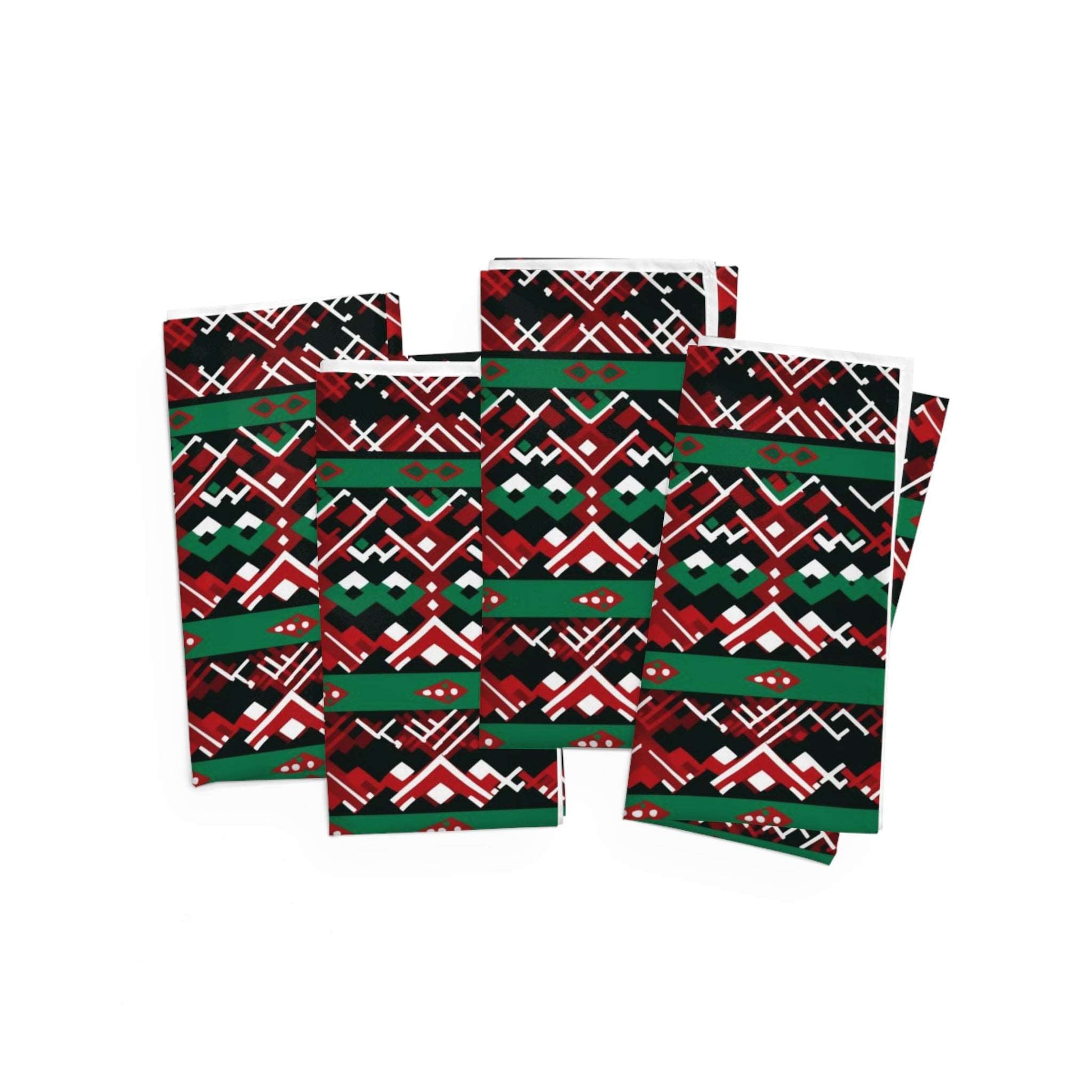 African Mud Cloth Reusable Cloth Fabric Napkins Set Of 4, Reusable Tablewear