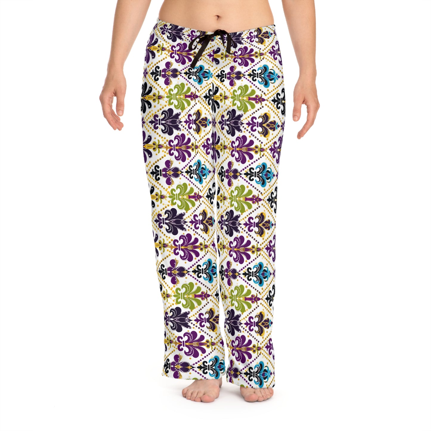 Mardi Gras Themed Women's Pajama Pants, Mardi Gras Fashion