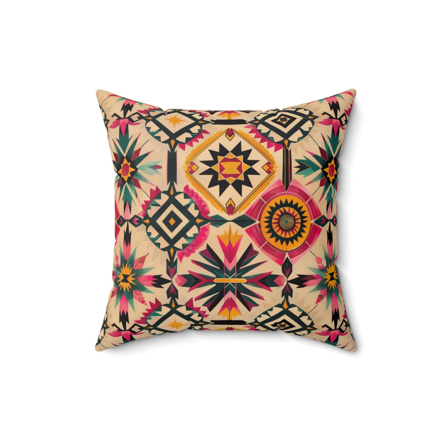 Ethnic Geometric Tribal Throw Pillow, Earth Tone Decorative Pillow