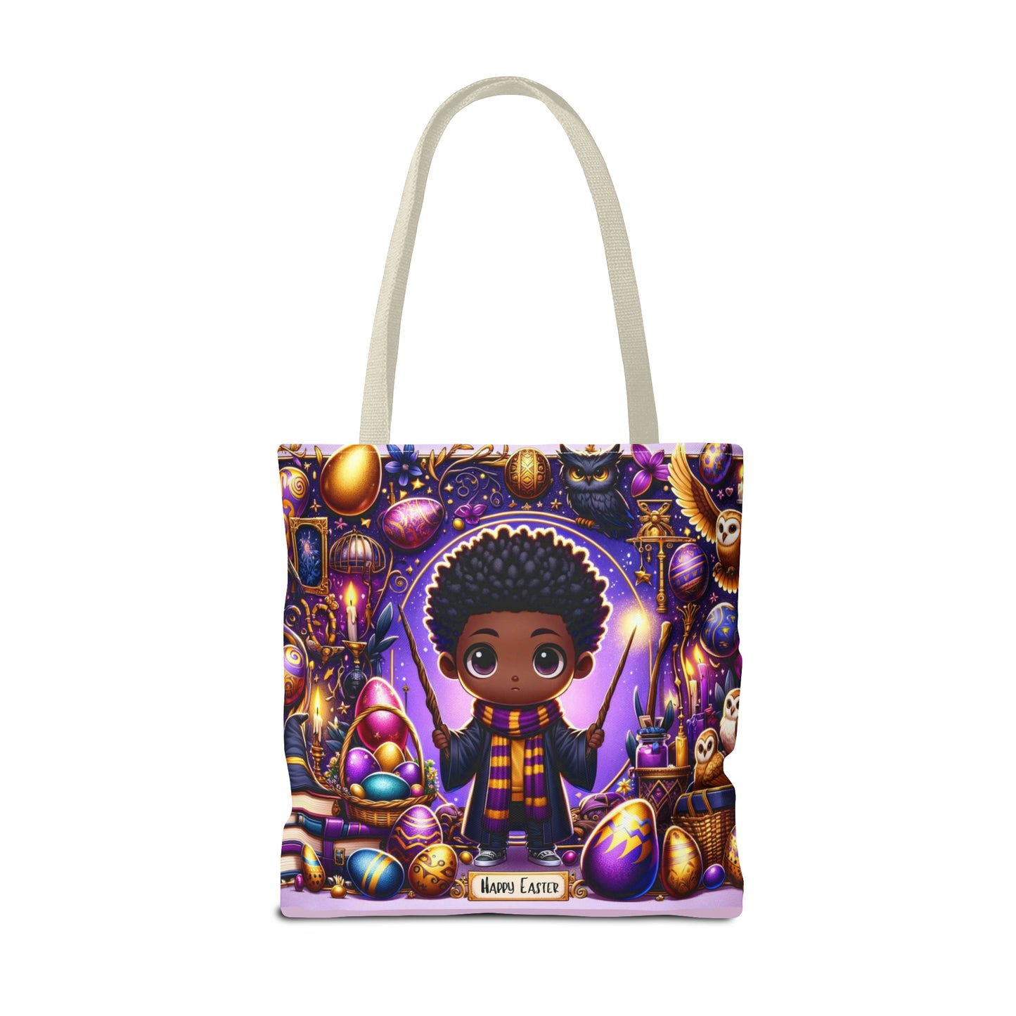 Easter Tote Bag for Wizardry Fans, AfroCentric Easter Bag, Easter Fantasy Wizardry Tote Bag,