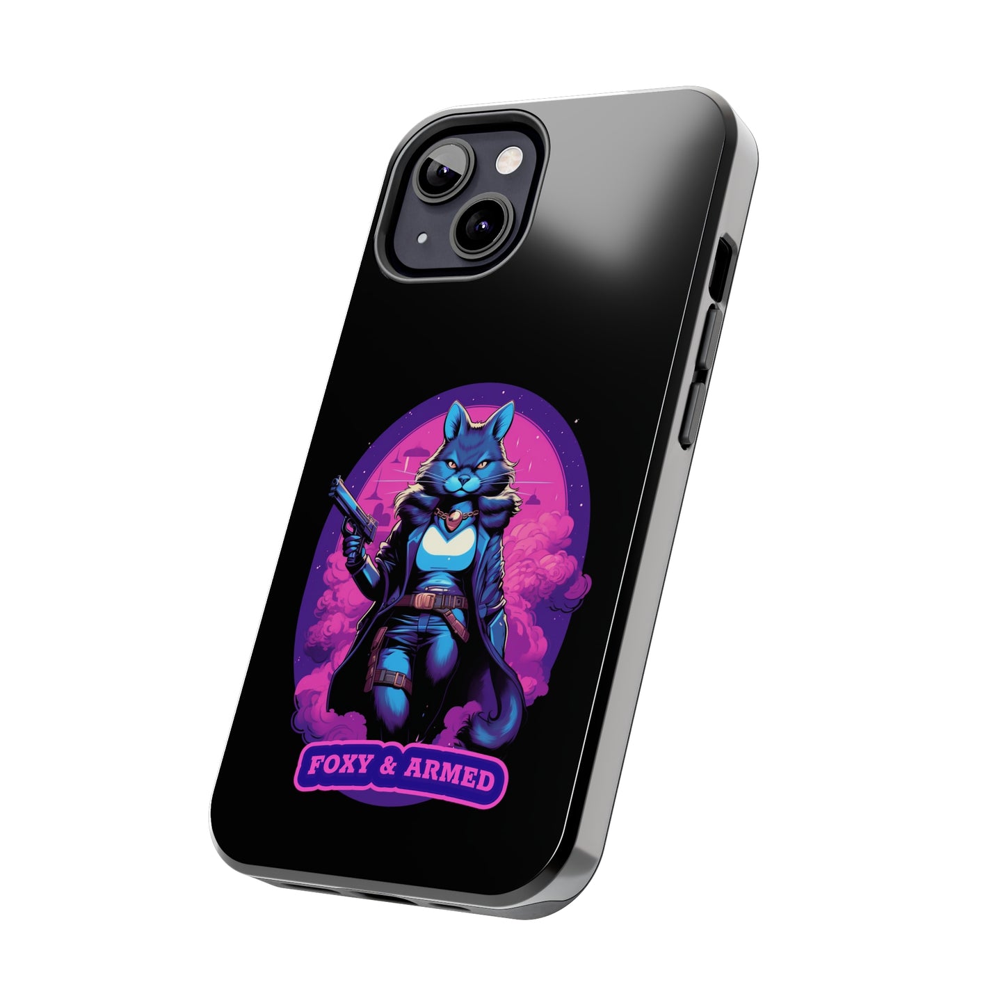 Foxy & Armed Tactical Lady Fox iPhone Case, Impact Resistant Pew Pew Lover's Phone Case