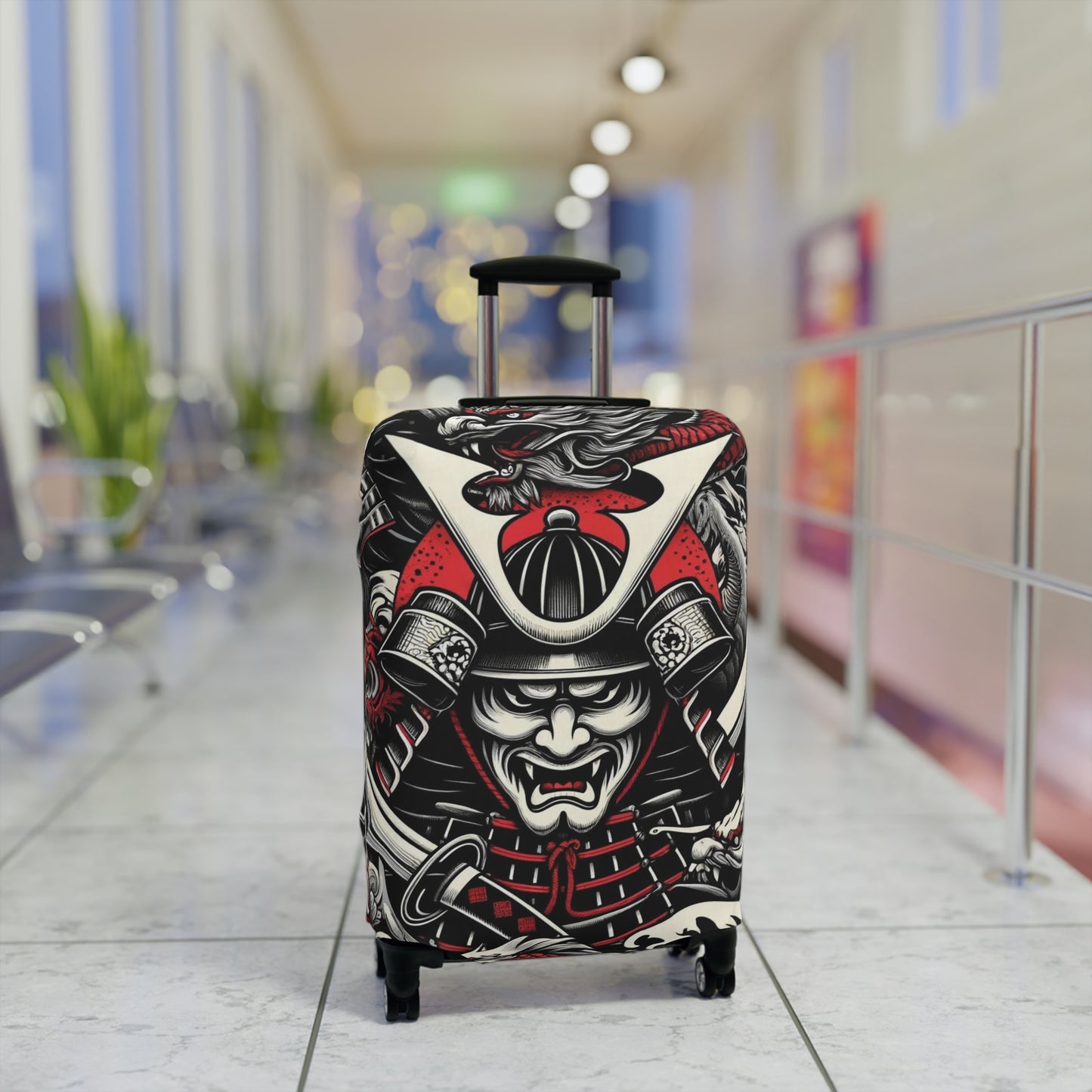 Samurai Warrior Luggage Cover, Japanese Art Design,Travel Protector