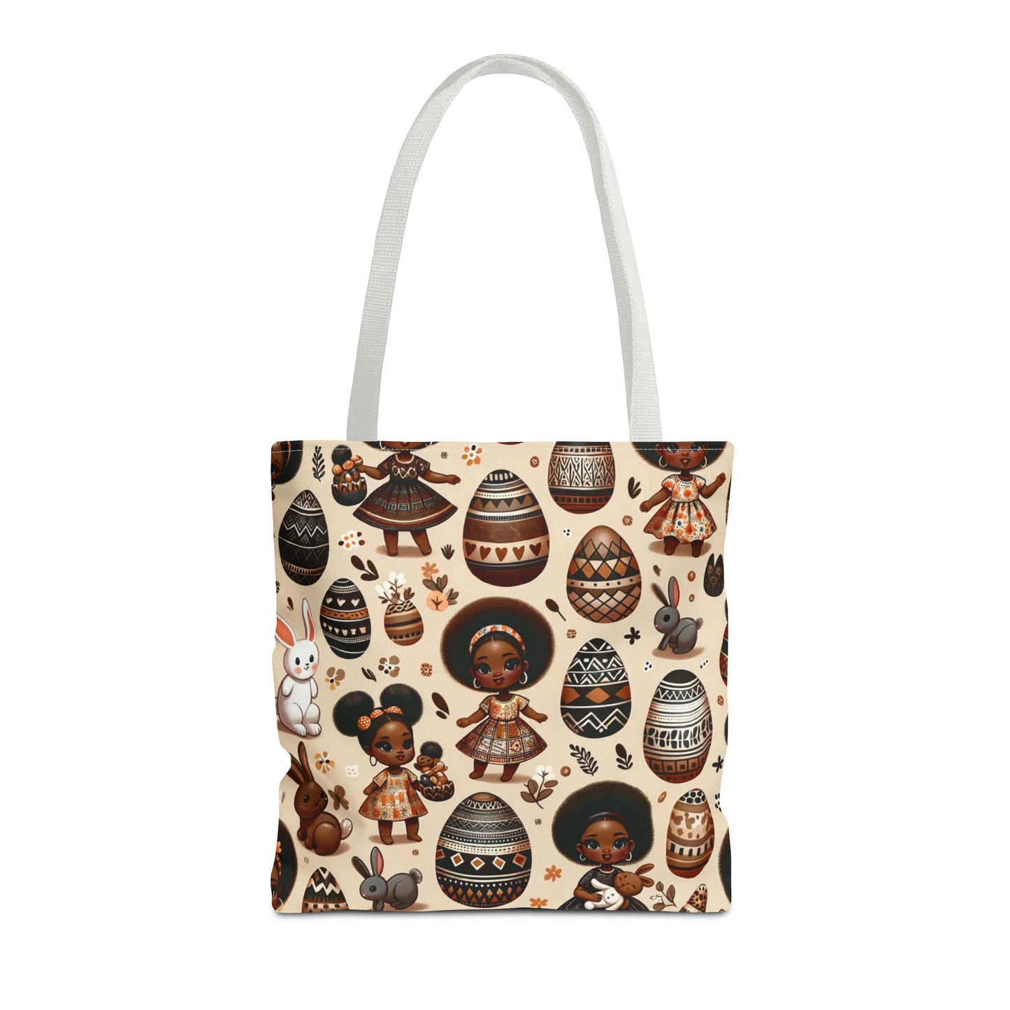 Black Girl Easter Bunny Tote Bags, Easter Bunny Tote, Bunny African Motif Totes