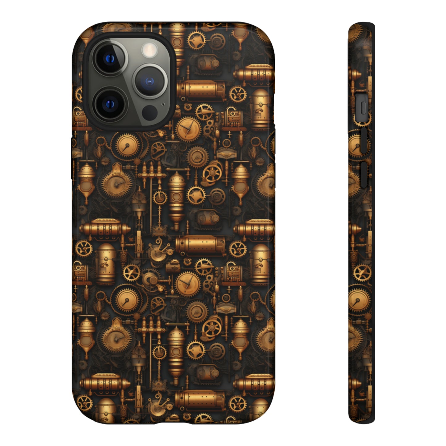 Steampunk Style Tough iPhone 11-15 Case, Victorian Eta Style iPhone Case