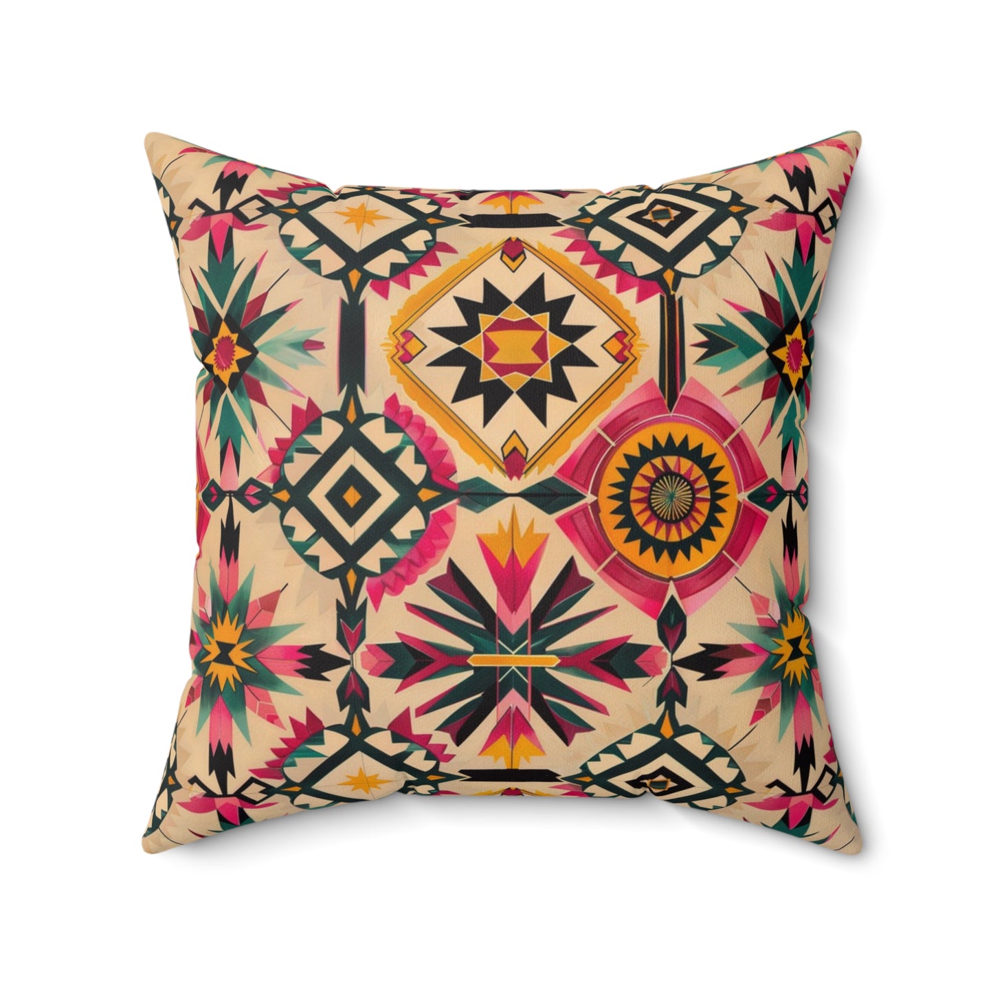 Ethnic Geometric Tribal Throw Pillow, Earth Tone Decorative Pillow