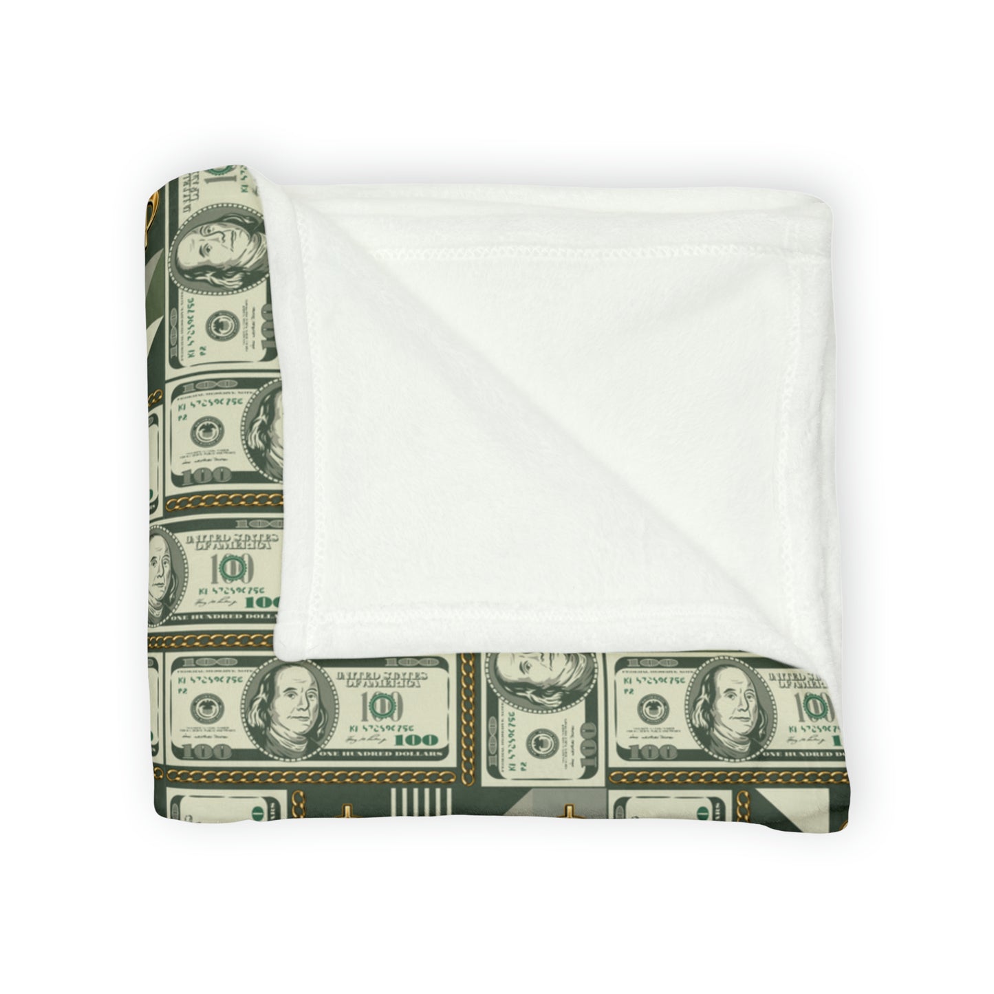 Money Pattern Print Throw Cover, Money Manifestation Home Decor