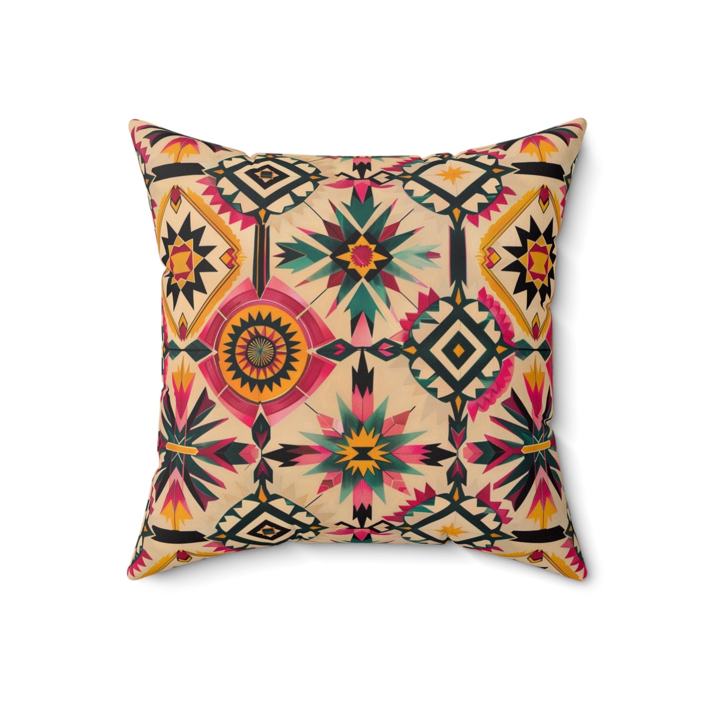 Ethnic Geometric Tribal Throw Pillow, Earth Tone Decorative Pillow