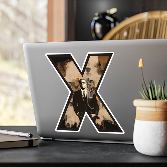 Malcolm X Waterproof Vinyl Sticker, Black Panther Leader Wall Art Work