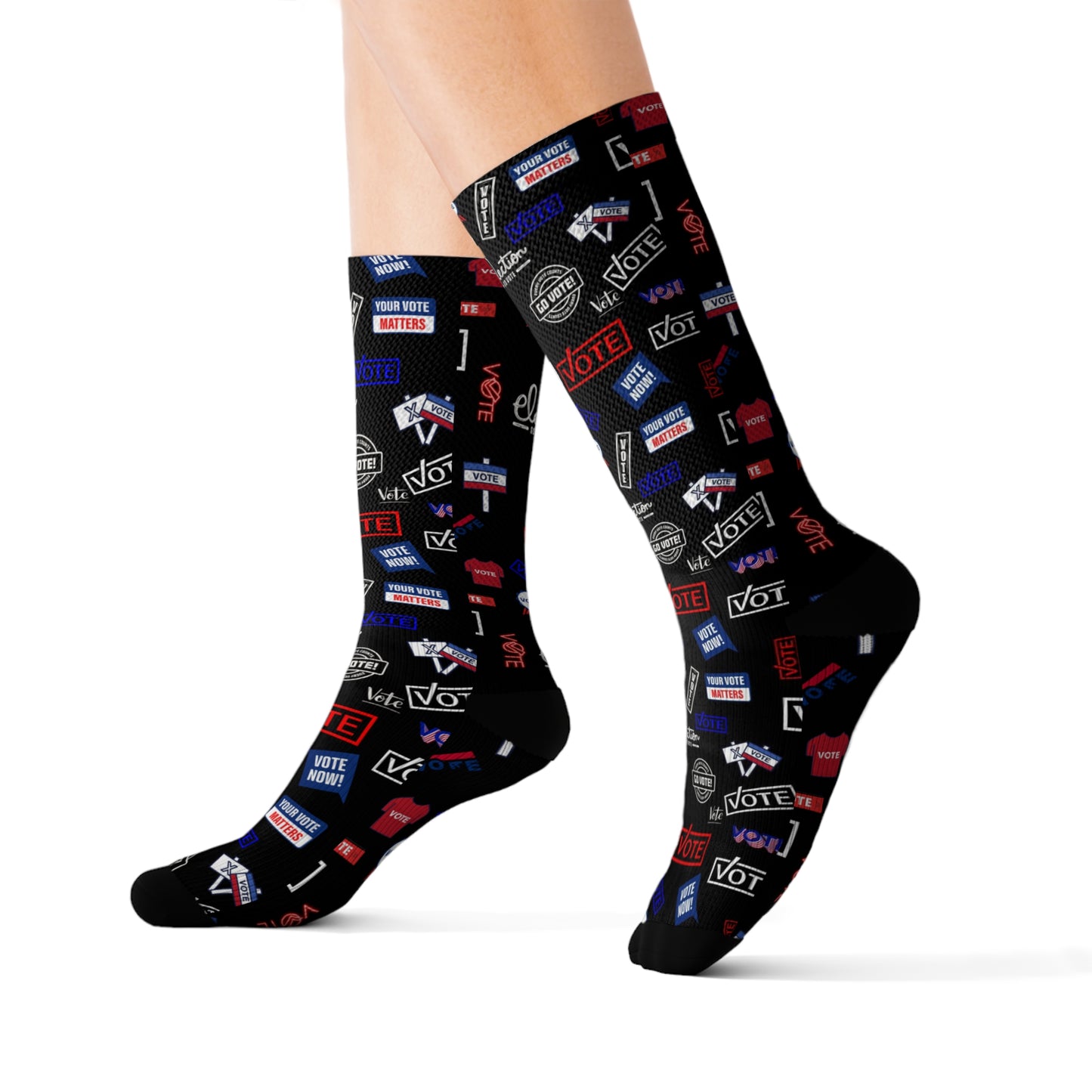 Election Day Patriotic Crew Socks - Comfortable Voting & Activist Gear