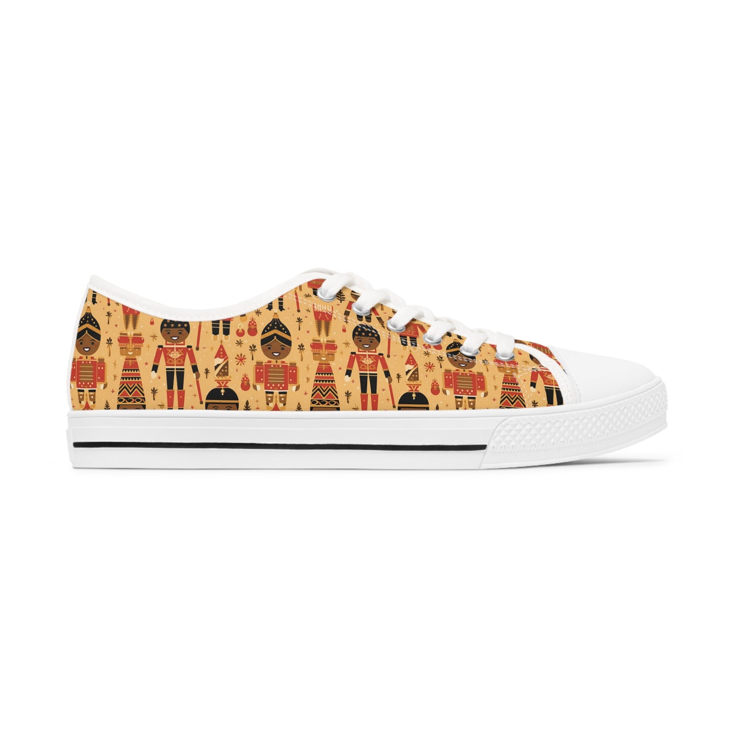 Copy of Women's Black Nutcracker Christmas Themed Low Top Tennis Shoes | Unique Women's Holiday Sneakers | Christmas Ballet Women's Shoes