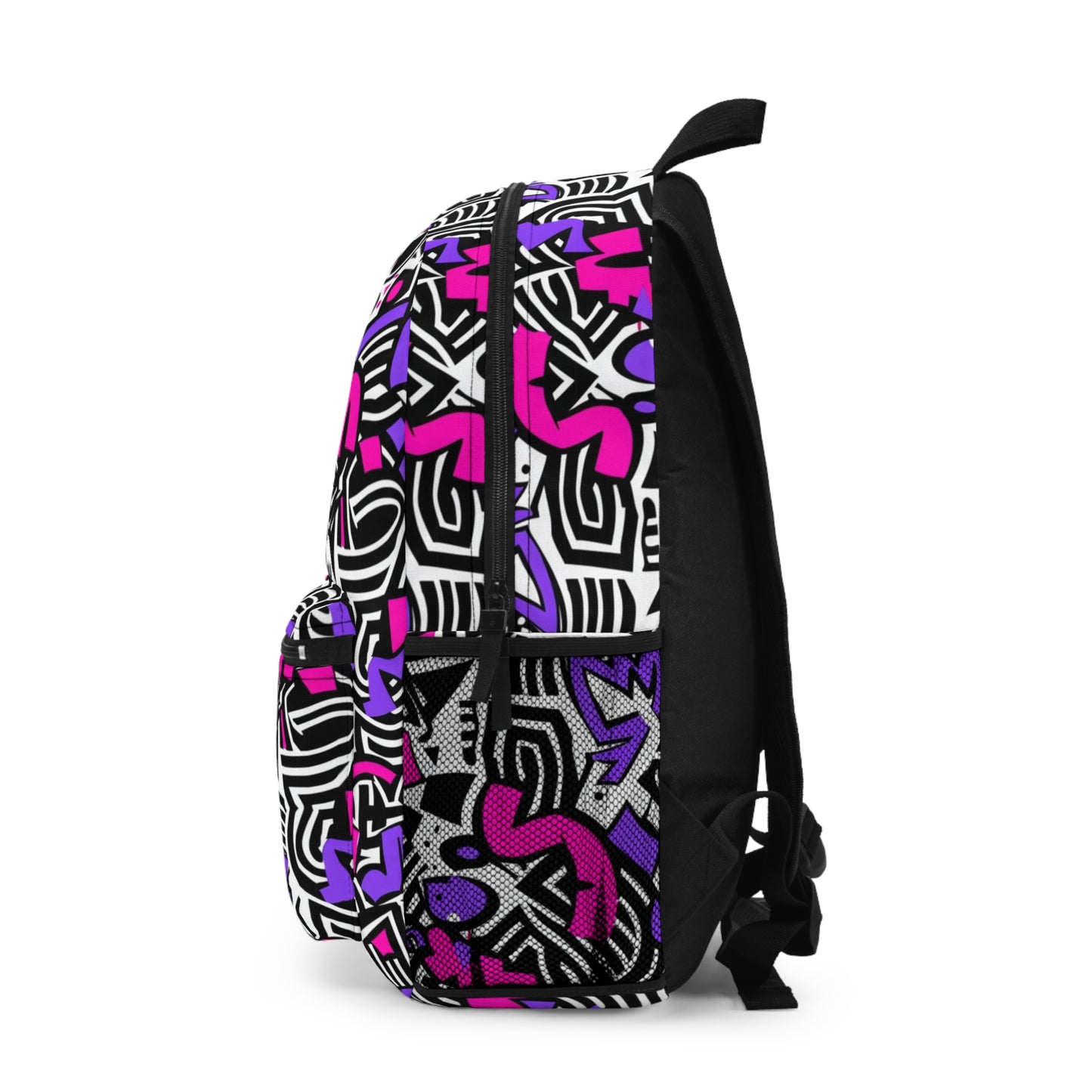 Colorful Urban Streetwear Kids Backpack with Vibrant Memphis Pattern, Lightweight & Durable