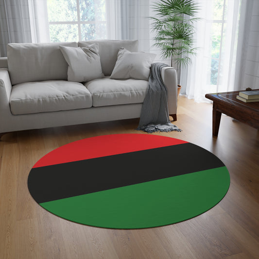 Red Black & Green  (Garvey Flag) Indoor Home Decor 60 Inch Round Rug