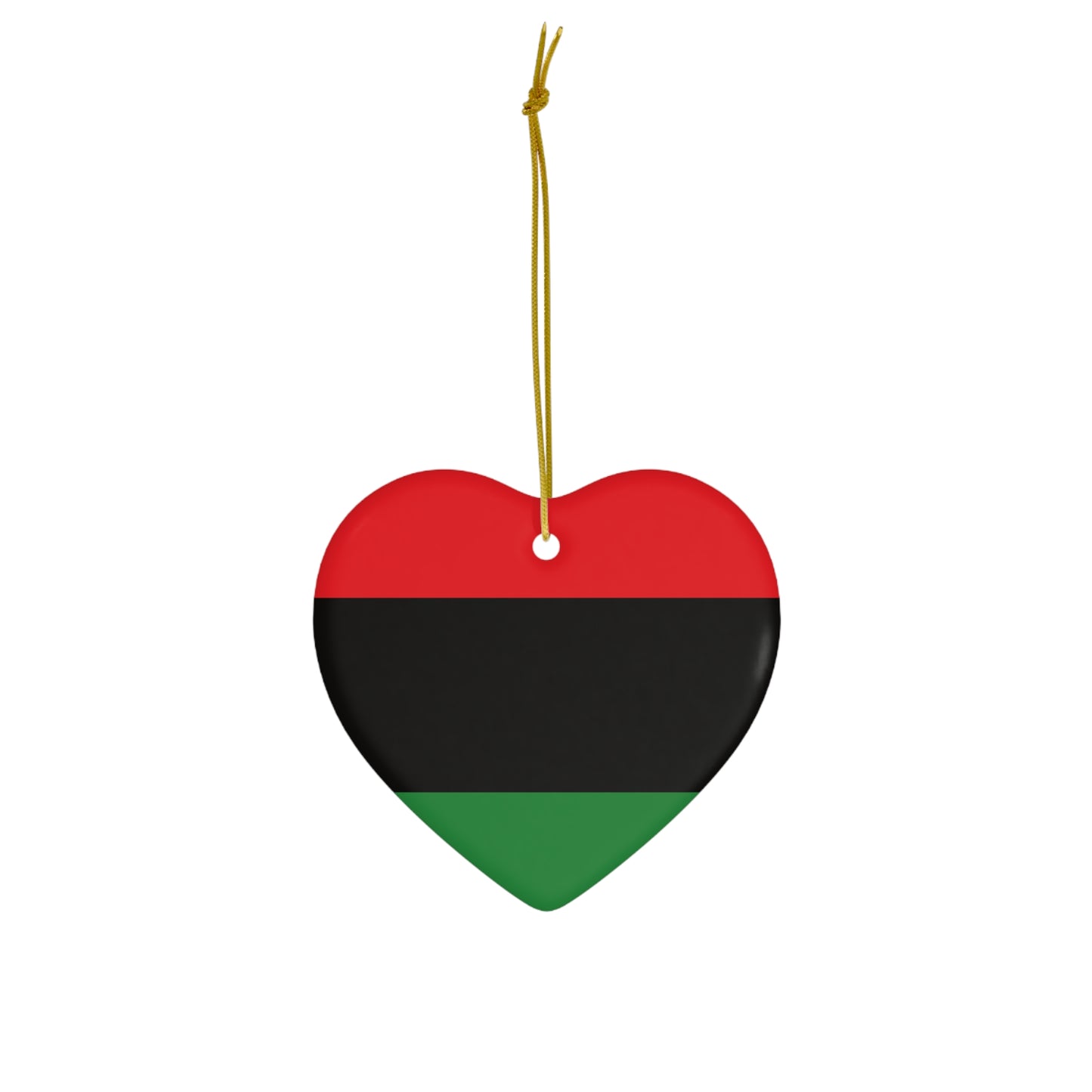 Red Black & Green Pan African Garvey Holiday Ornament - Ships Free