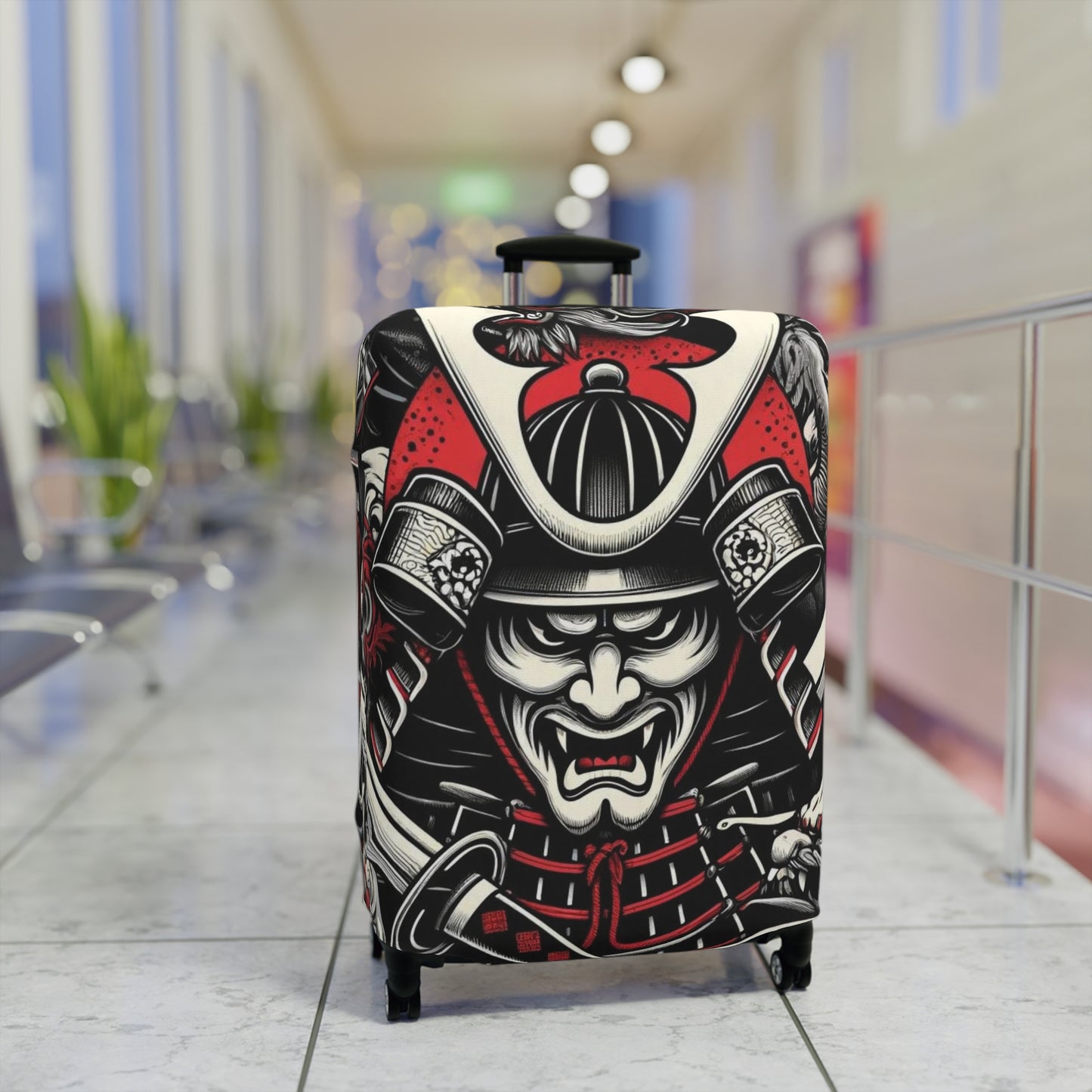 Samurai Warrior Luggage Cover, Japanese Art Design,Travel Protector