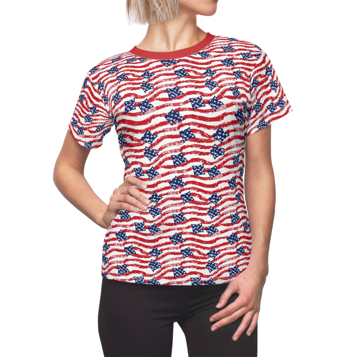 American Freedom All Over Print Women's Tee, 4th Of July Women's Apparel