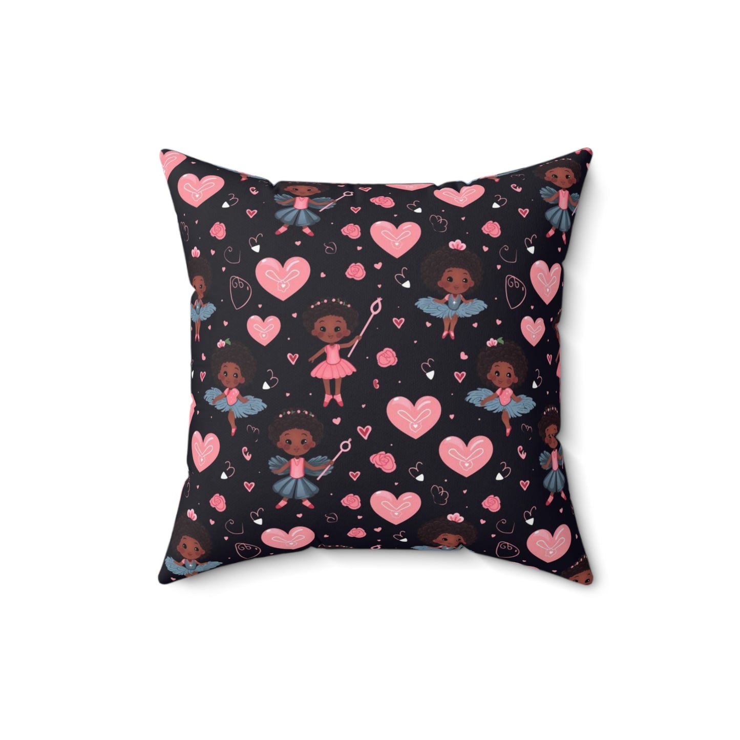 Black Girl Magic Valentines Day Decorative Pillow, Cupid Themed Festive Pillow