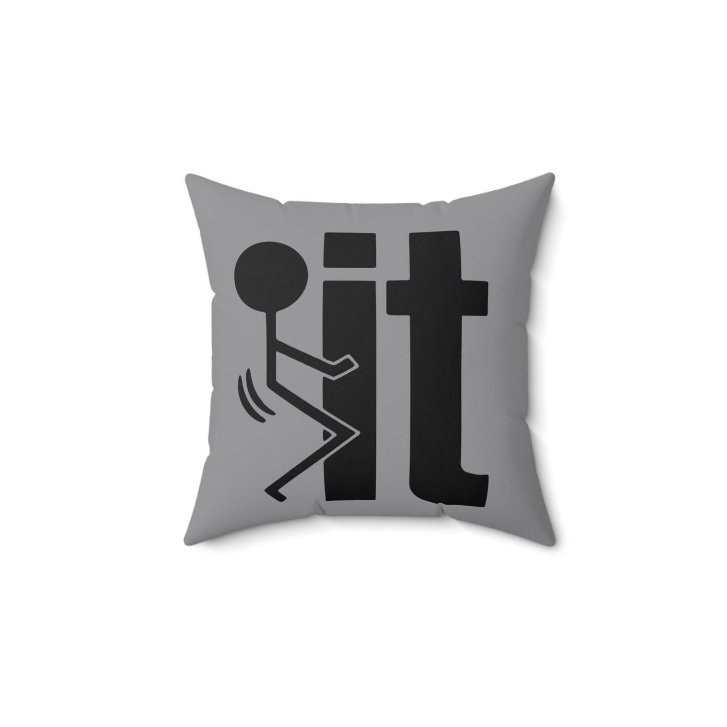 Fuck It Stick Figure Square Pillow, Sarcastic Novelty Home Decor