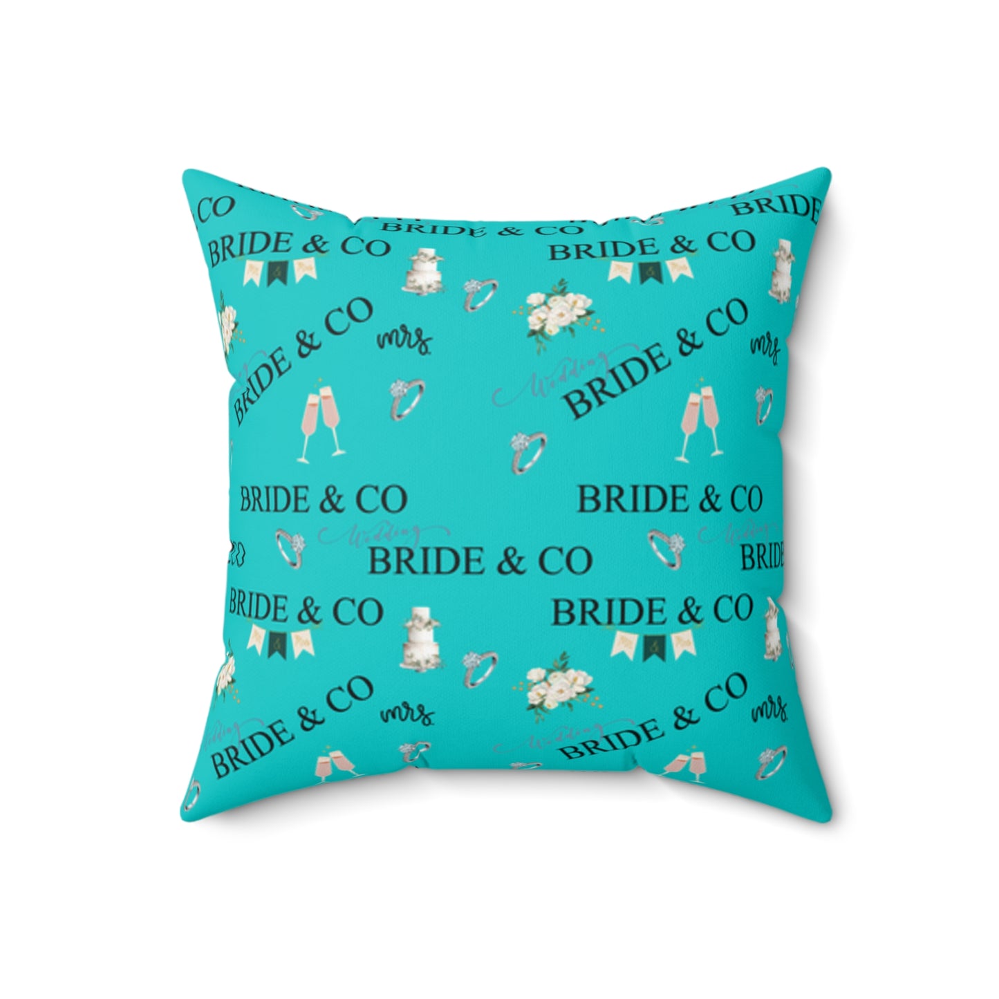 Tiffany Robins Egg Blue Square Throw Pillow, Matching Bridal Shower Tiffany Blue Home Decor