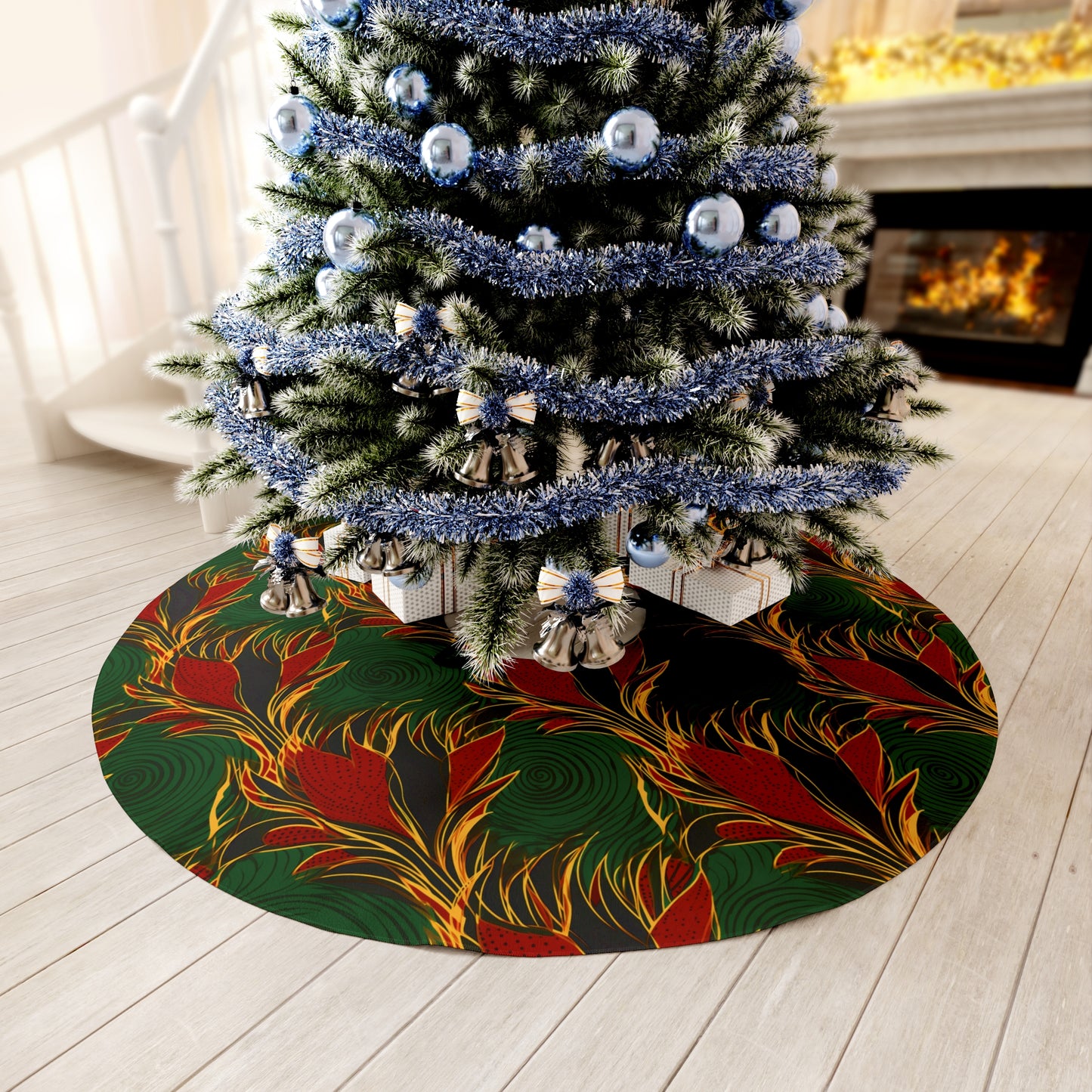 Treaditional African Wax Print Ankara Christmas Tree Skirt