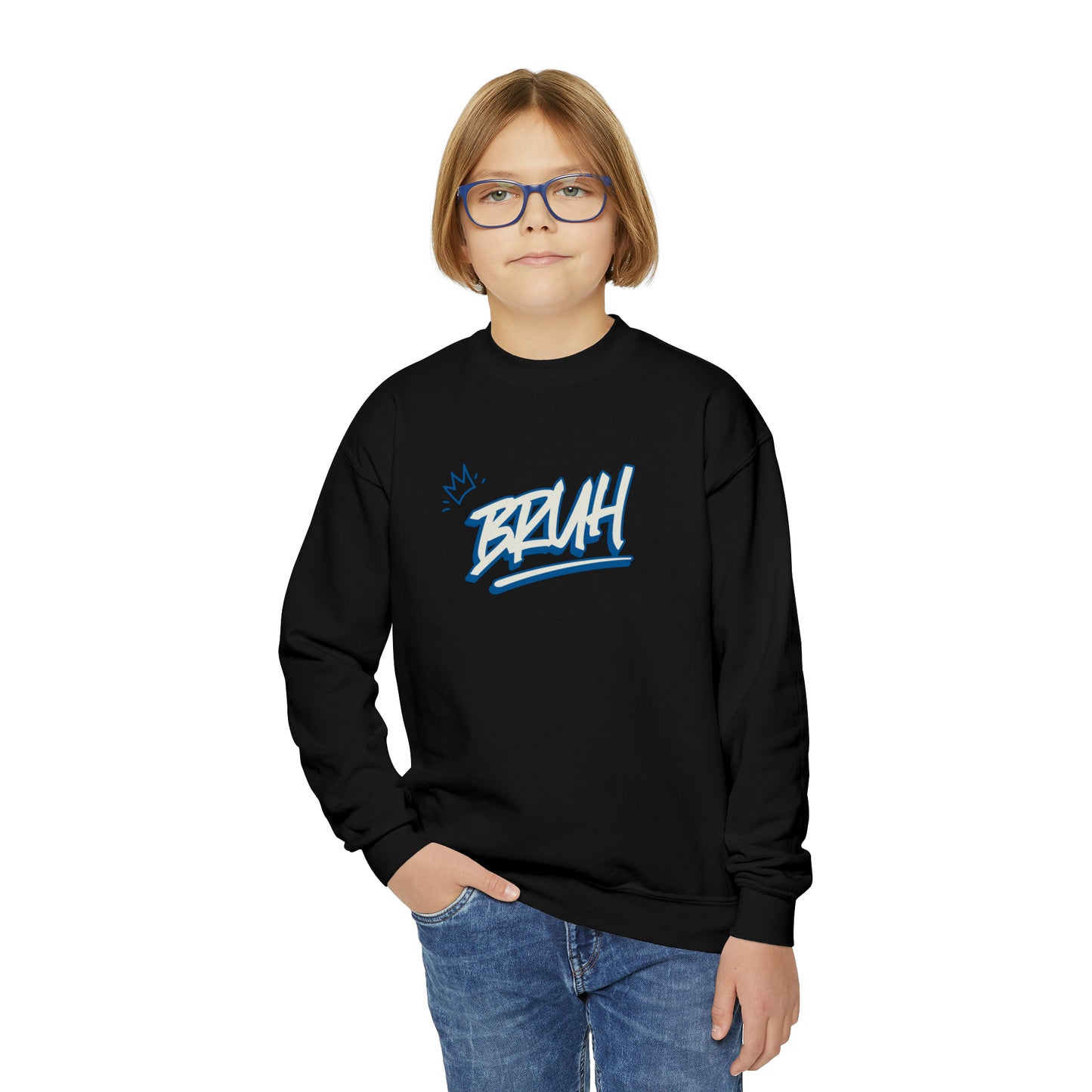 Bruh Edgy Hip Hop Youth Crewneck Sweater