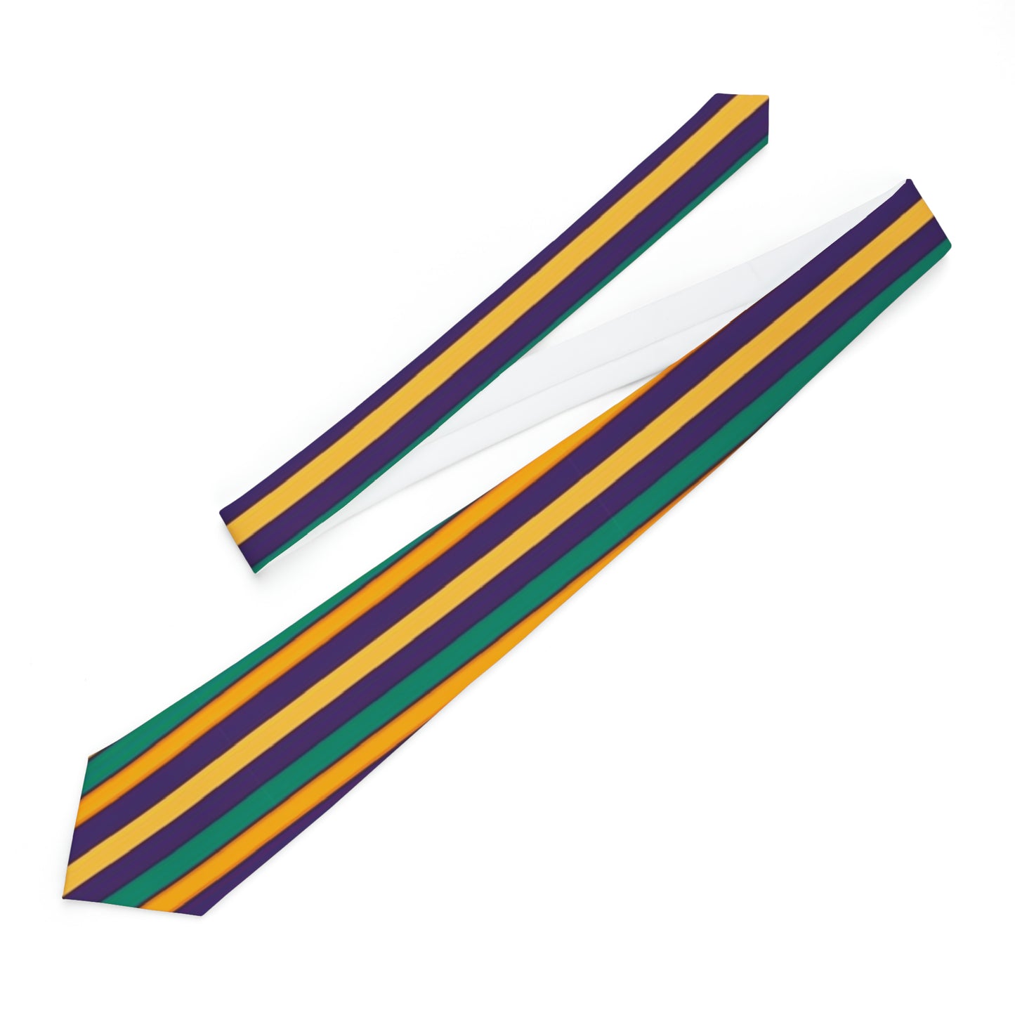 Mardi Gras Themed Stripped Mens Necktie, Carnival Mens Apparel, Fat Tuesday Festive Wear