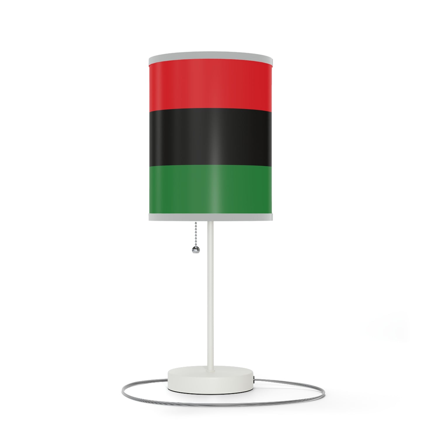 Red Black and Green Pan African Flag Lamp on a Stand, US|CA plug