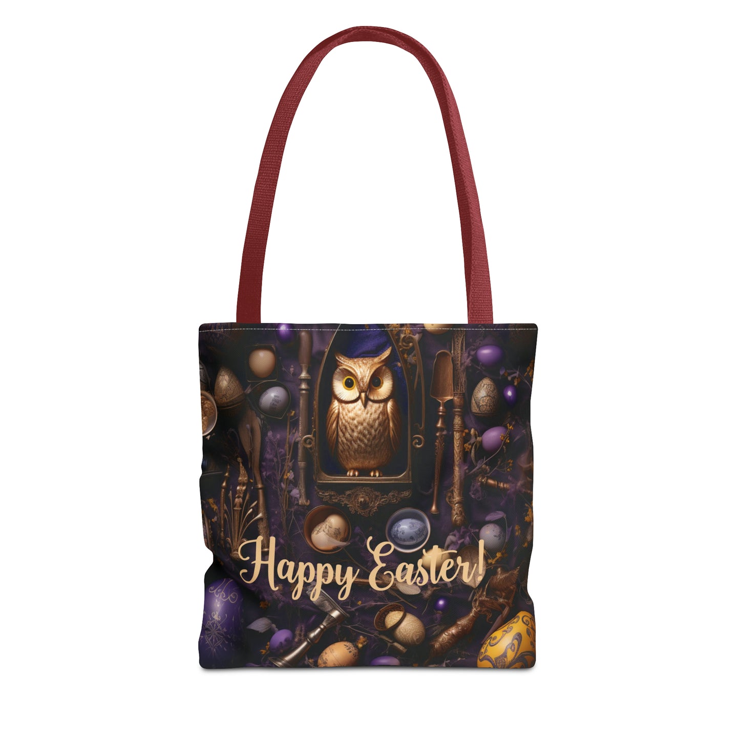 Enchanted Owl Easter Tote Bag - Durable Spun Polyester with Vintage Charm