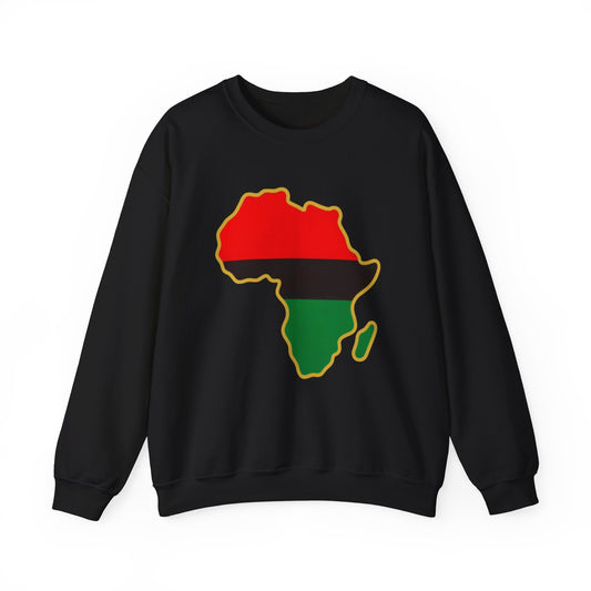 Red Black and Green Africa Icon Unisex Sweatshirt,  Pan African Pro Black Sweater