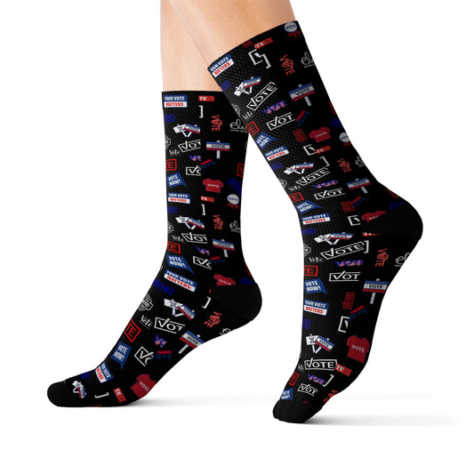 Election Day Patriotic Crew Socks - Comfortable Voting & Activist Gear