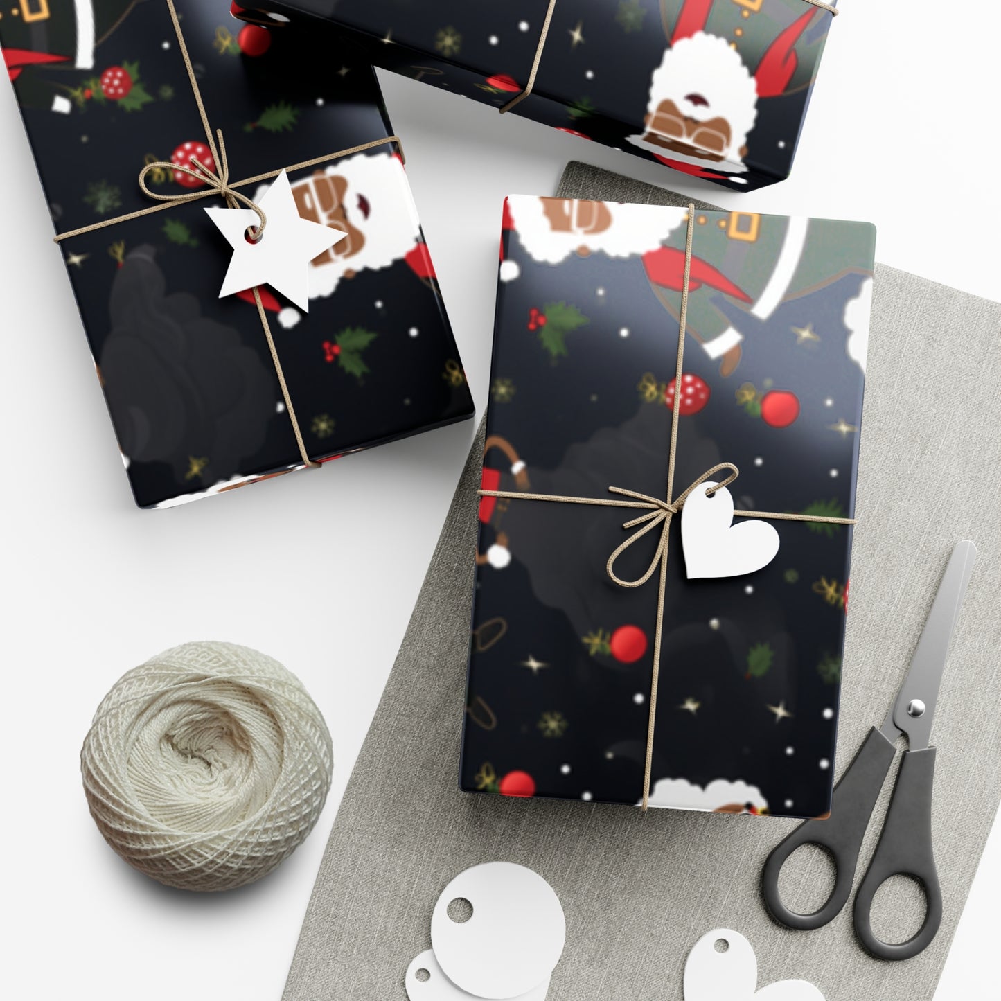 Black Santa & Mrs. Claus Christmas Wrapping Paper