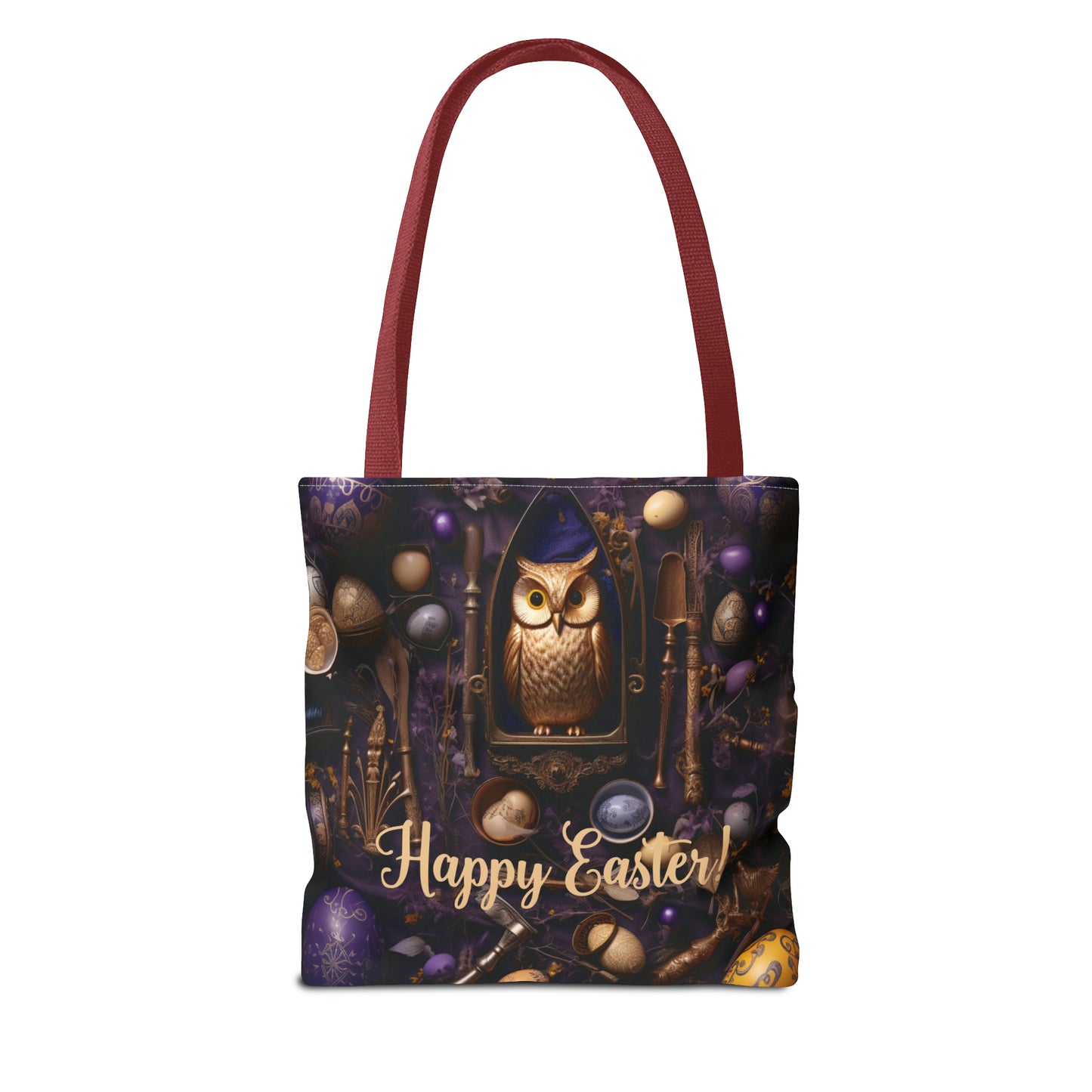 Enchanted Owl Easter Tote Bag - Durable Spun Polyester with Vintage Charm