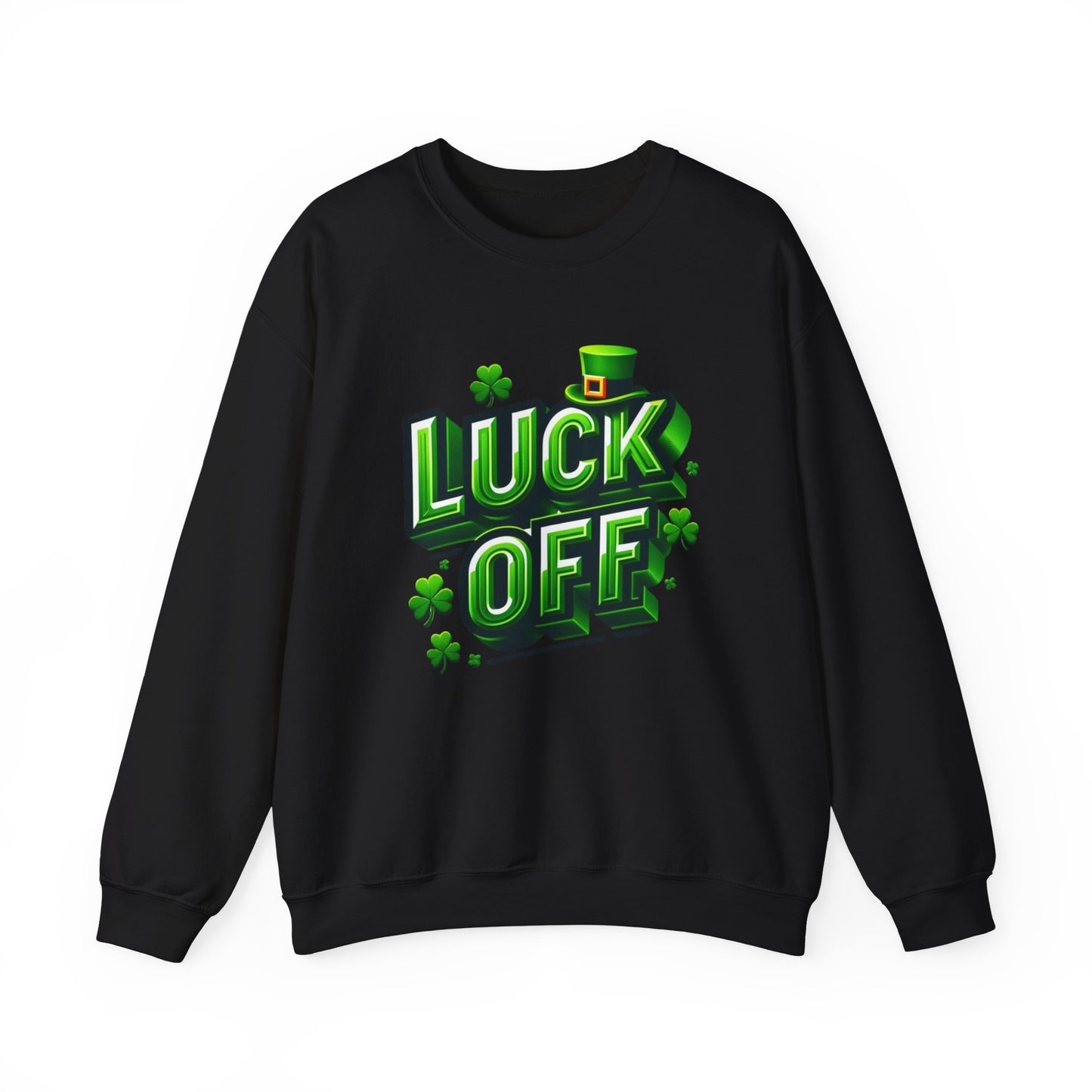 Unisex 'Luck Off' Heavy Blend Crewneck Sweatshirt, St. Patrick's Day Apparel