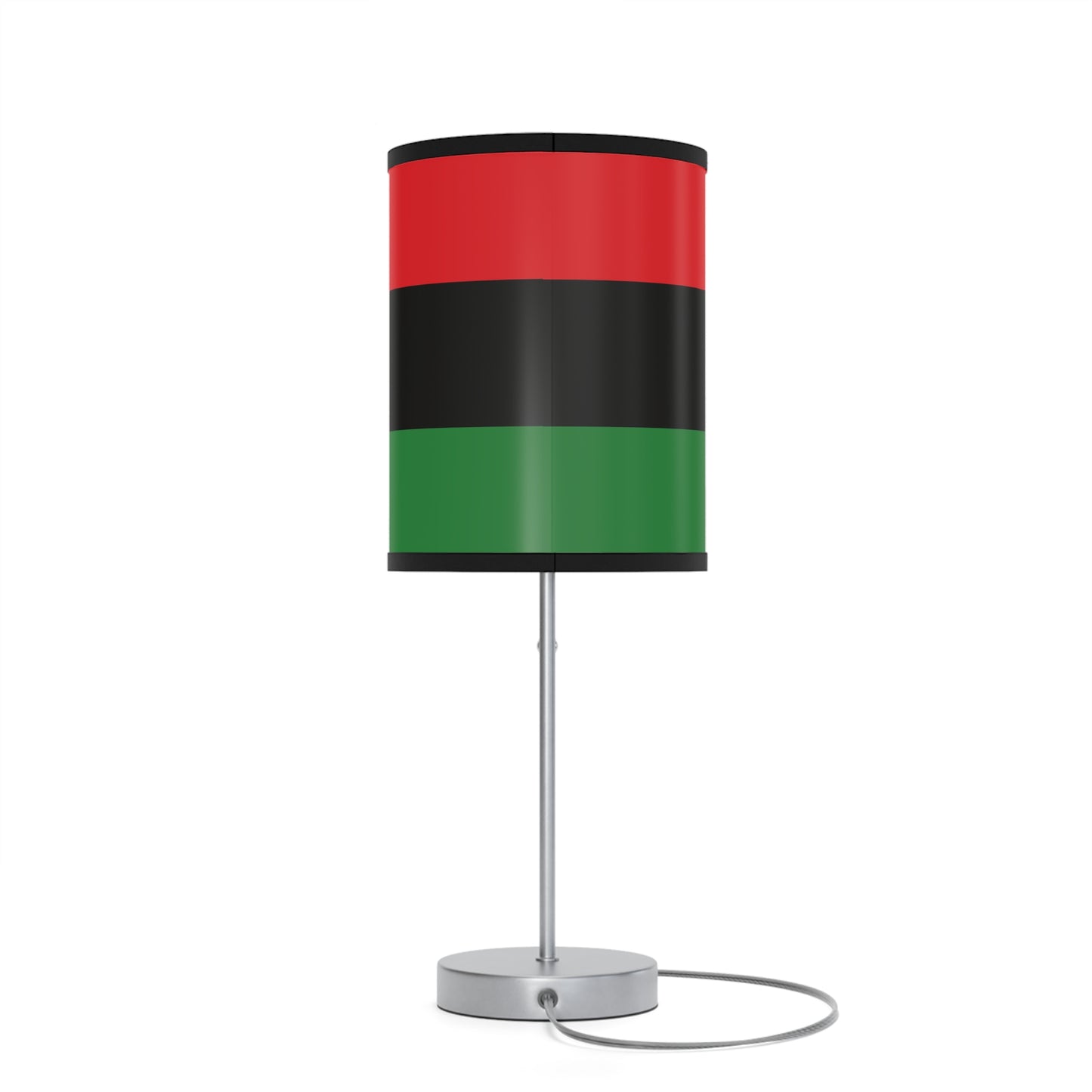 Red Black and Green Pan African Flag Lamp on a Stand, US|CA plug