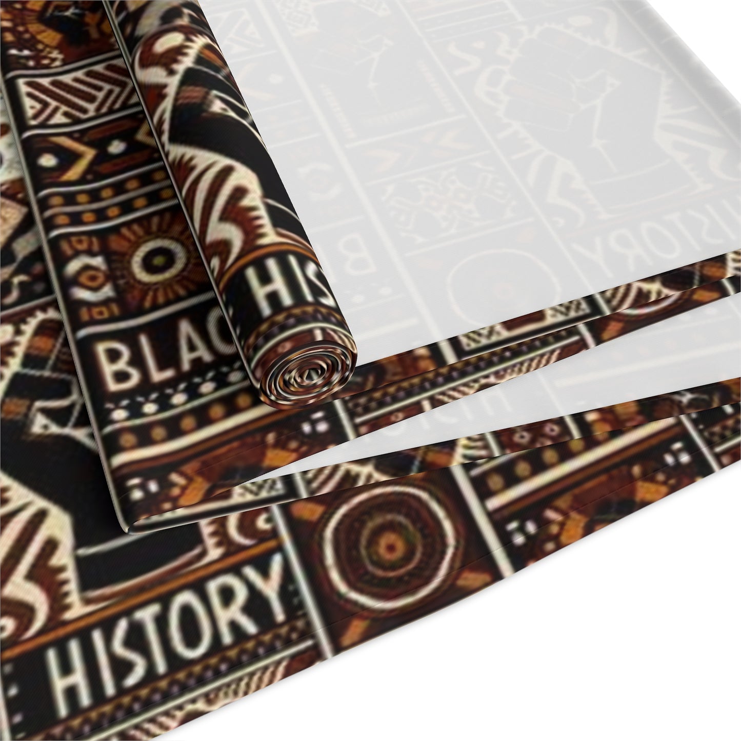 Black History Pattern Table Runner, African American Heritage Table Cloth