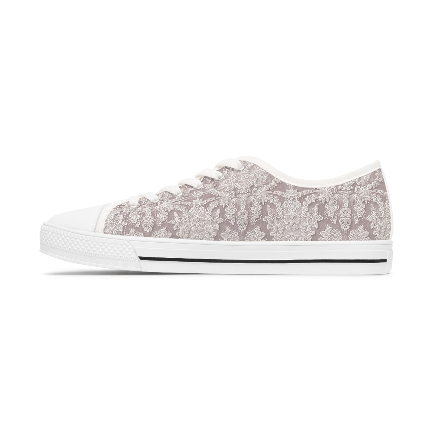 Elegant Lace Illusion Low Top Canvas Shoes, Bridal Comfort Sneakers