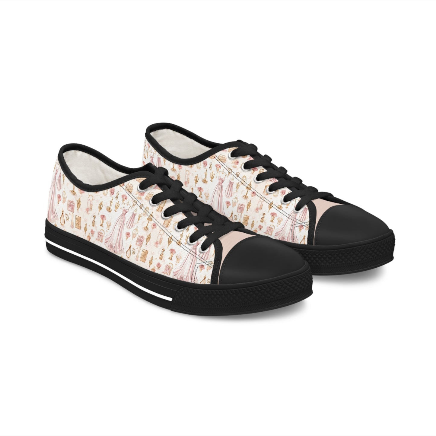 Chic Wedding Bliss Bridal Women's Low Tops Sneakers, Soft Tone Peach Wedding Tennis Shoes