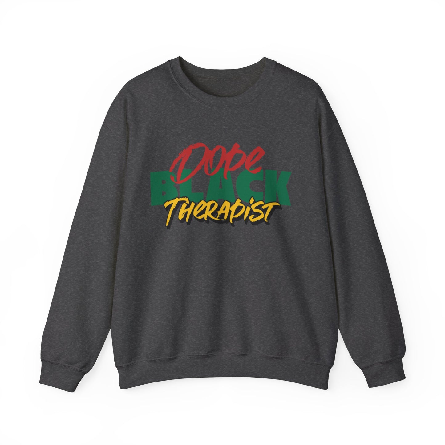 Dope Black Therapist Unisex Crewneck Sweater, Black Mental Health Professional Fashion,  Black Medical Professional