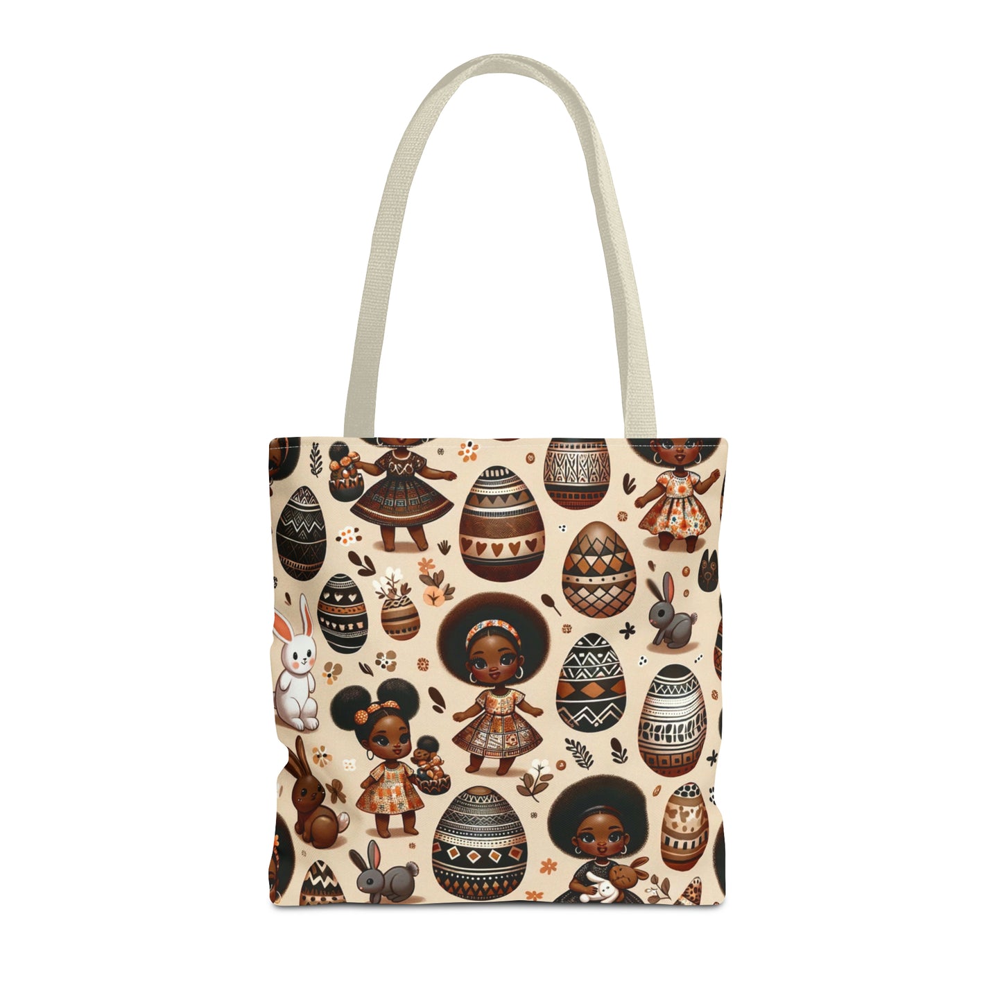 Black Girl Easter Bunny Tote Bags, Easter Bunny Tote, Bunny African Motif Totes