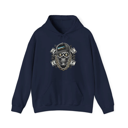 Big Baller Menacing Skull "Money Department" Hoodie, Unisex Urban Streetwear Sweatshirt