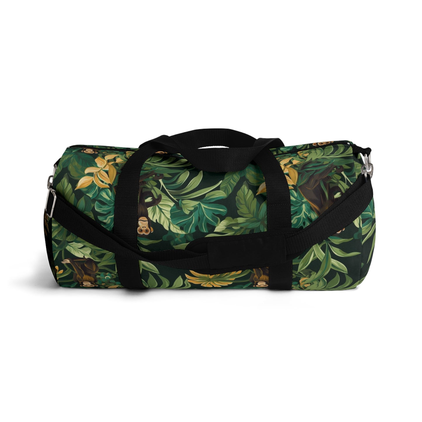 Jungle Safari Duffle Bag, Exotic Animals, Green Leaves, Monkey's Children's Overnight Bag