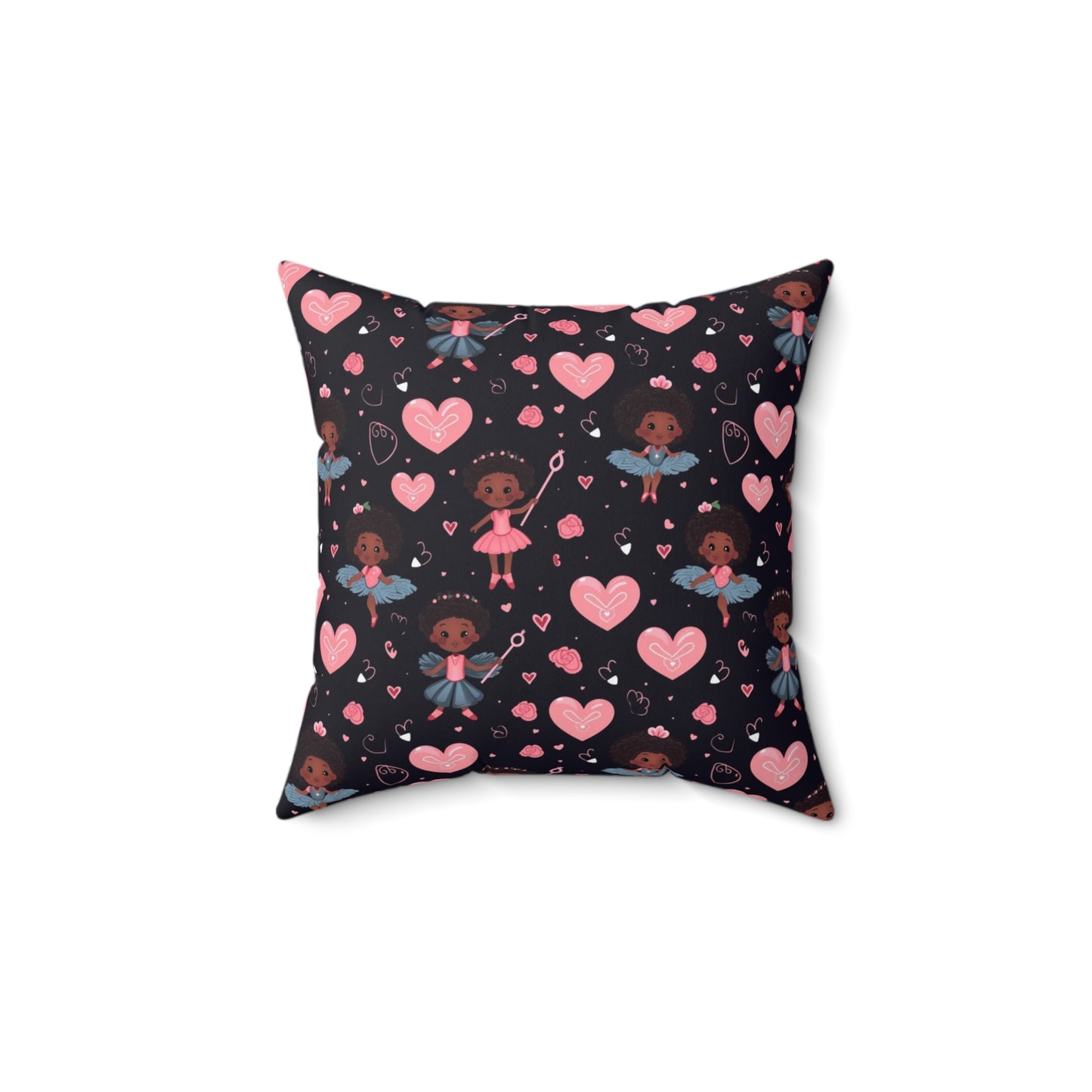 Black Girl Magic Valentines Day Decorative Pillow, Cupid Themed Festive Pillow