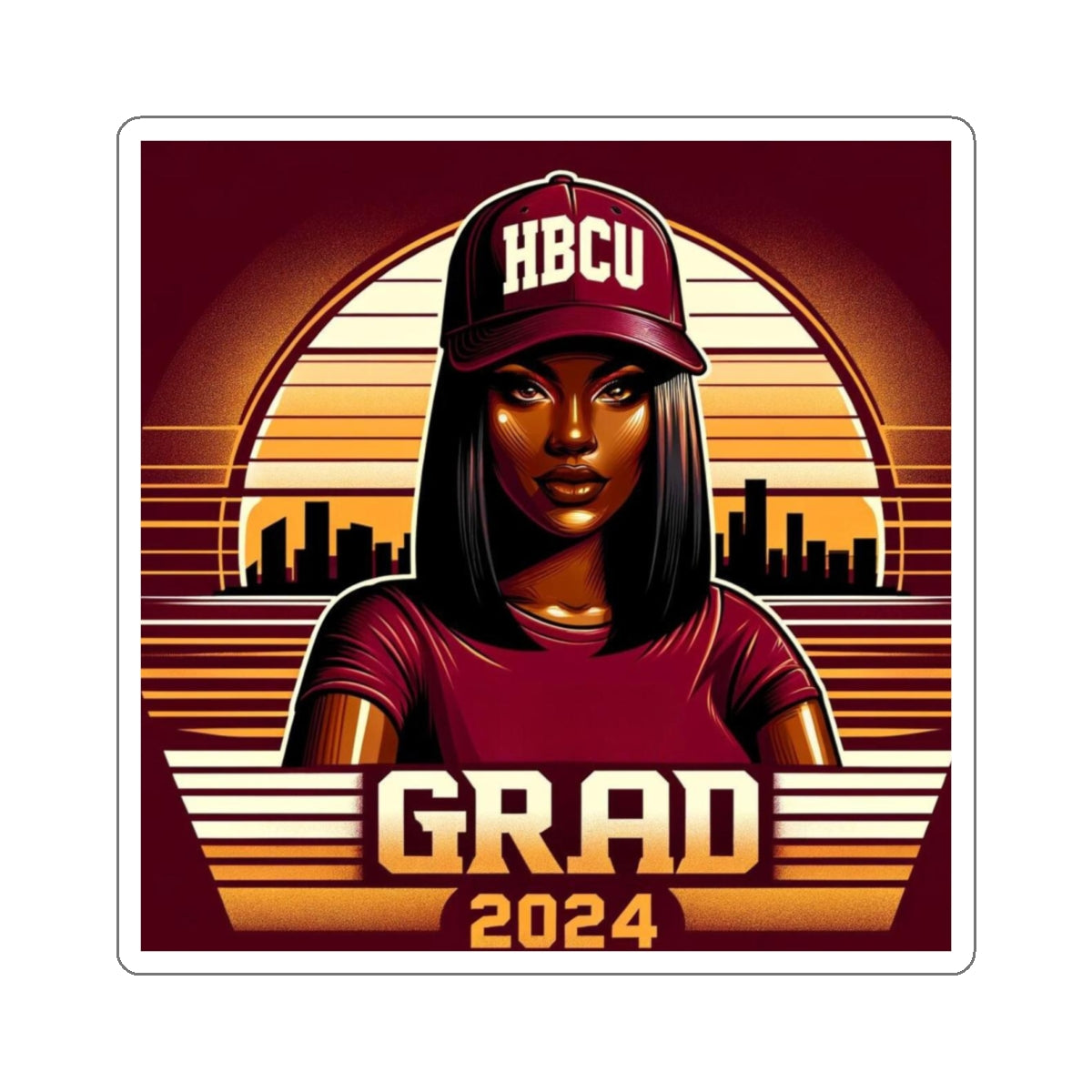 Pack of 5 - HBCU Grad 2024 Stickers, Proud African American Graduate Vinyl Decal