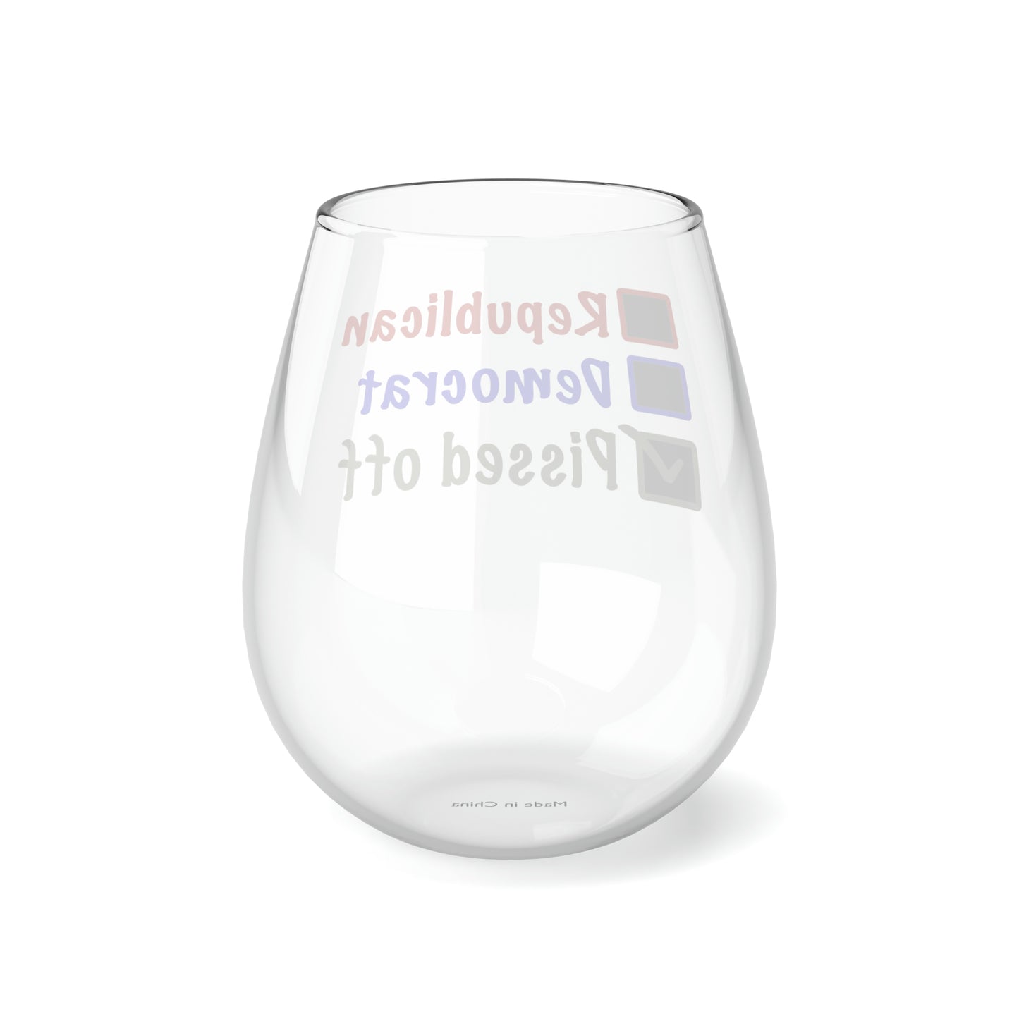 Forget Them Both Political Stemless Wine Glass, Republican Not Wine Glass, Democrat Not, Election 2024