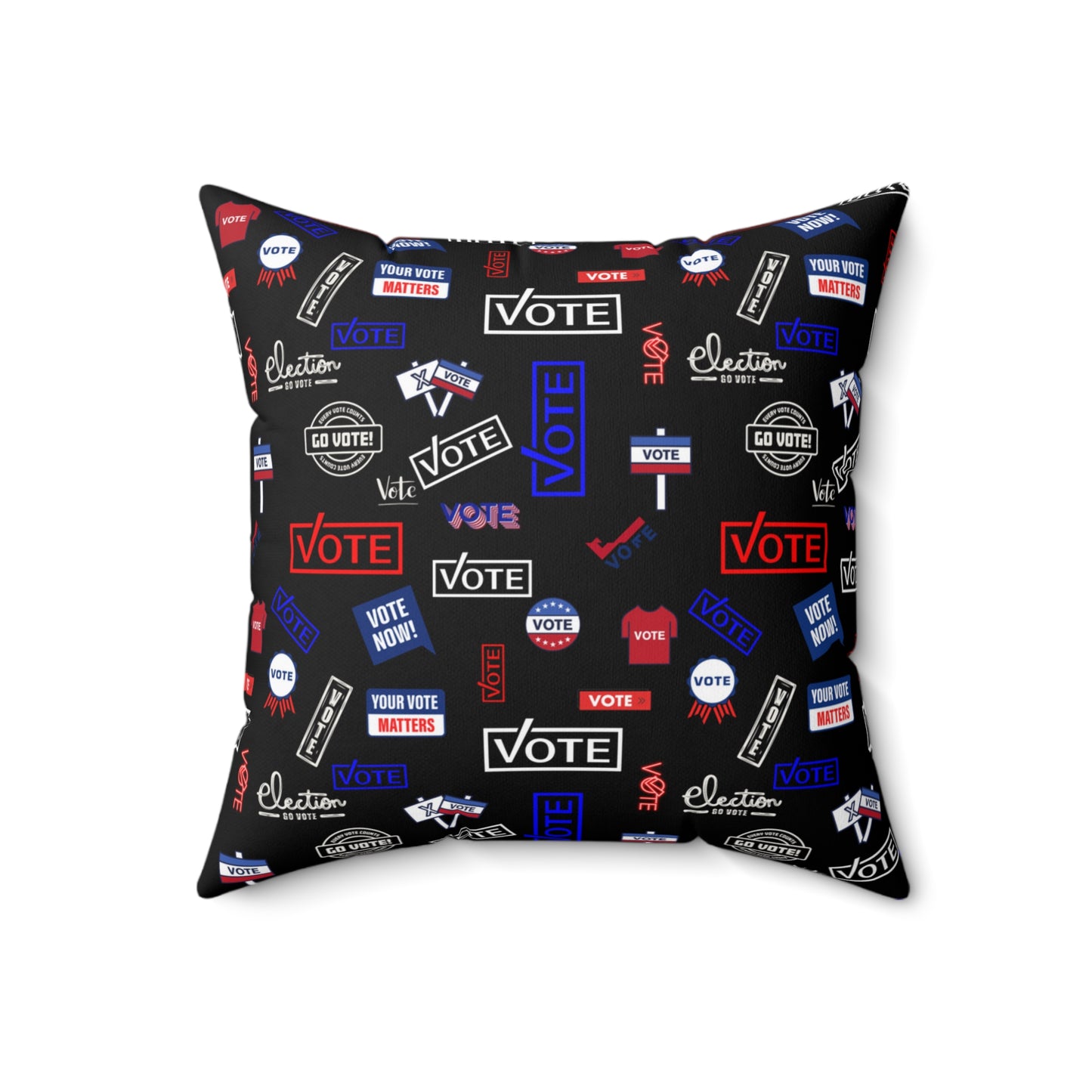 Election 2024 Decorative Polyester Pillow – Dual-Sided Political Pattern, Concealed Zipper, Perfect for Office and Home