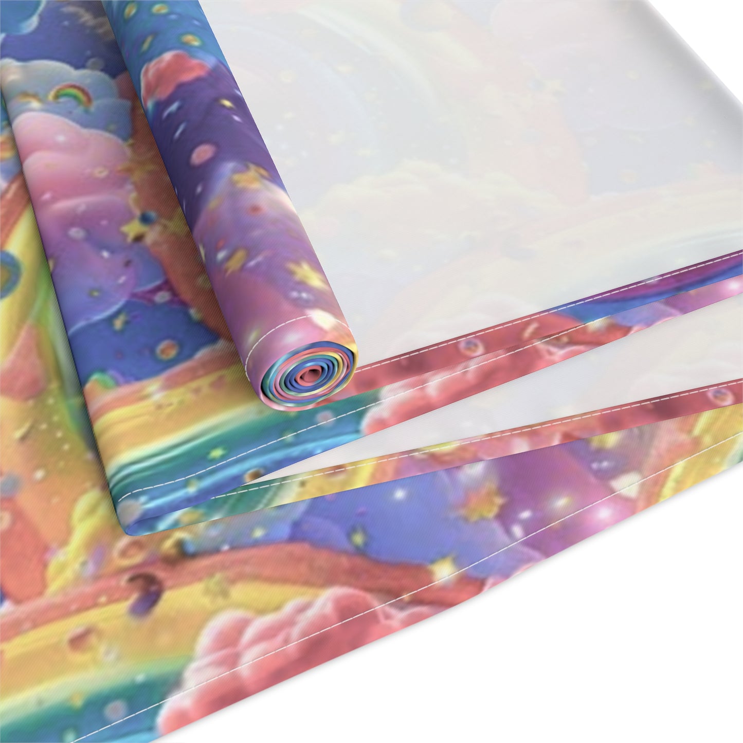 Enchanted Rainbow Table Runner, Whimsical Decor for Baby Showers and Children's Birthday Parties