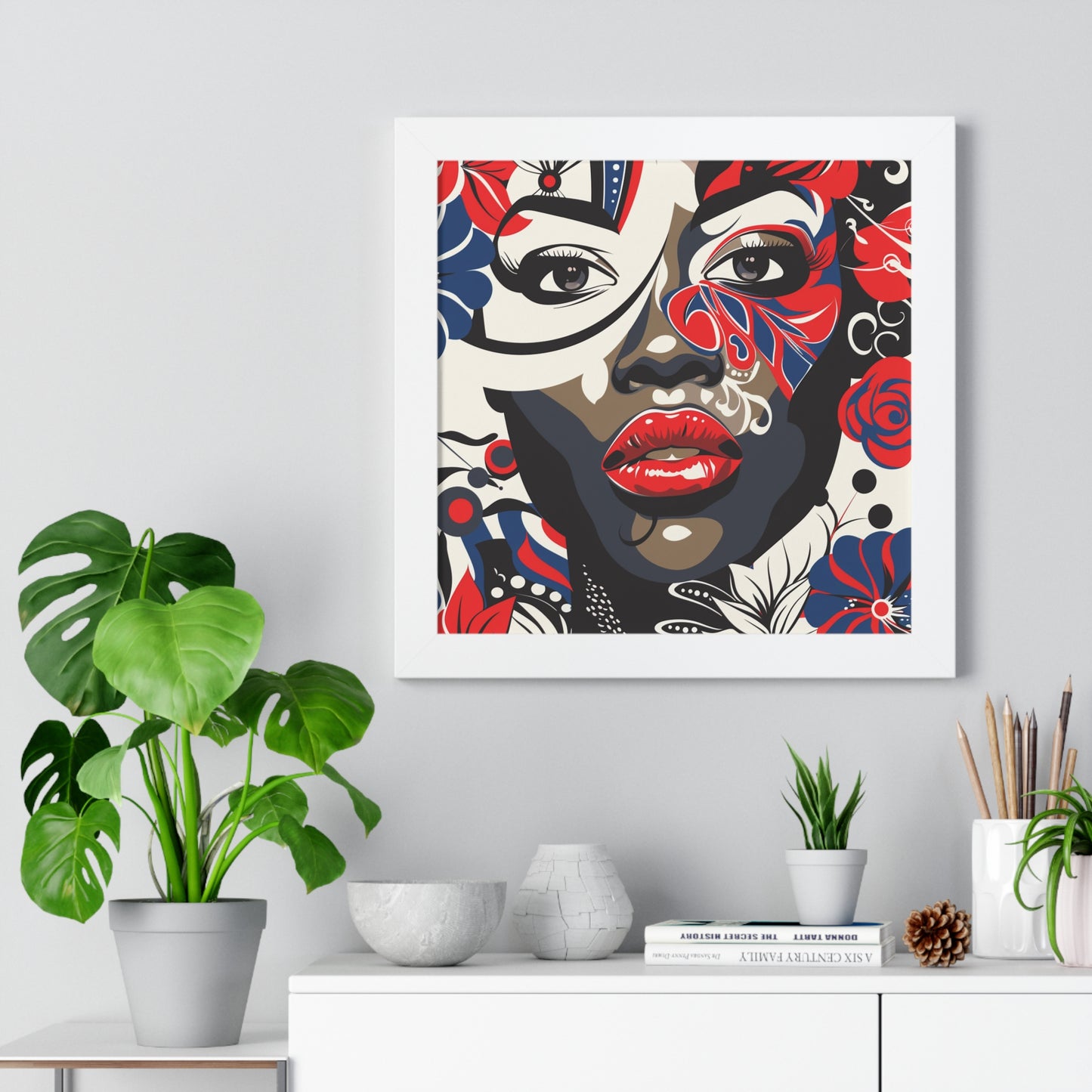 Empowered Black Woman Portrait,  Afrocentric Decorative Wall Art