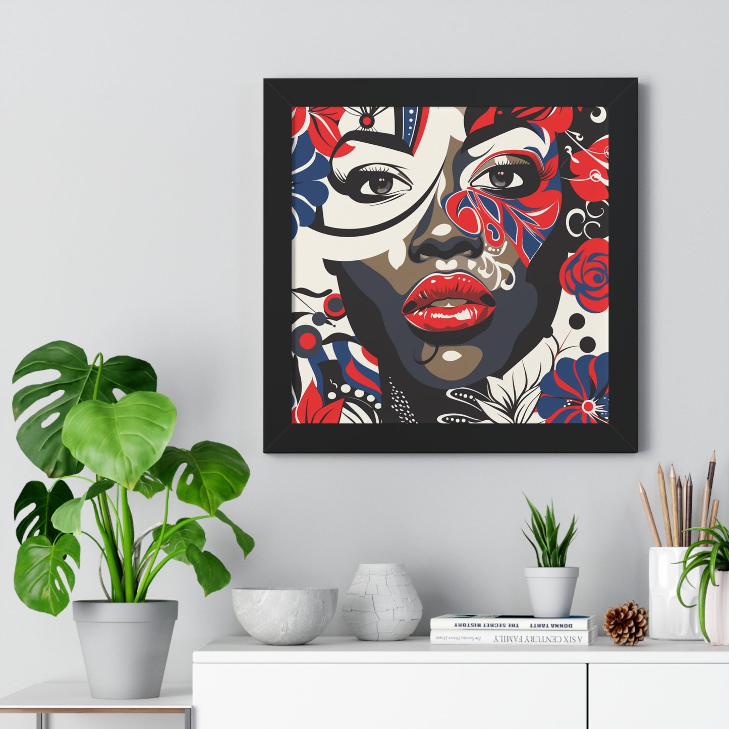 Empowered Black Woman Portrait,  Afrocentric Decorative Wall Art